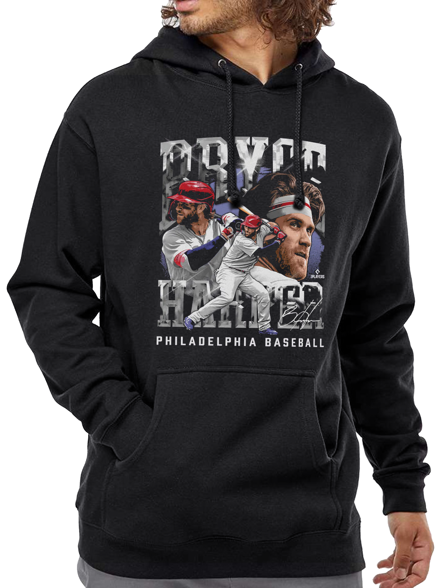 Bryce Harper Philadelphia Phillies 500 Level MLB Homage Hoodie Jumper - Black