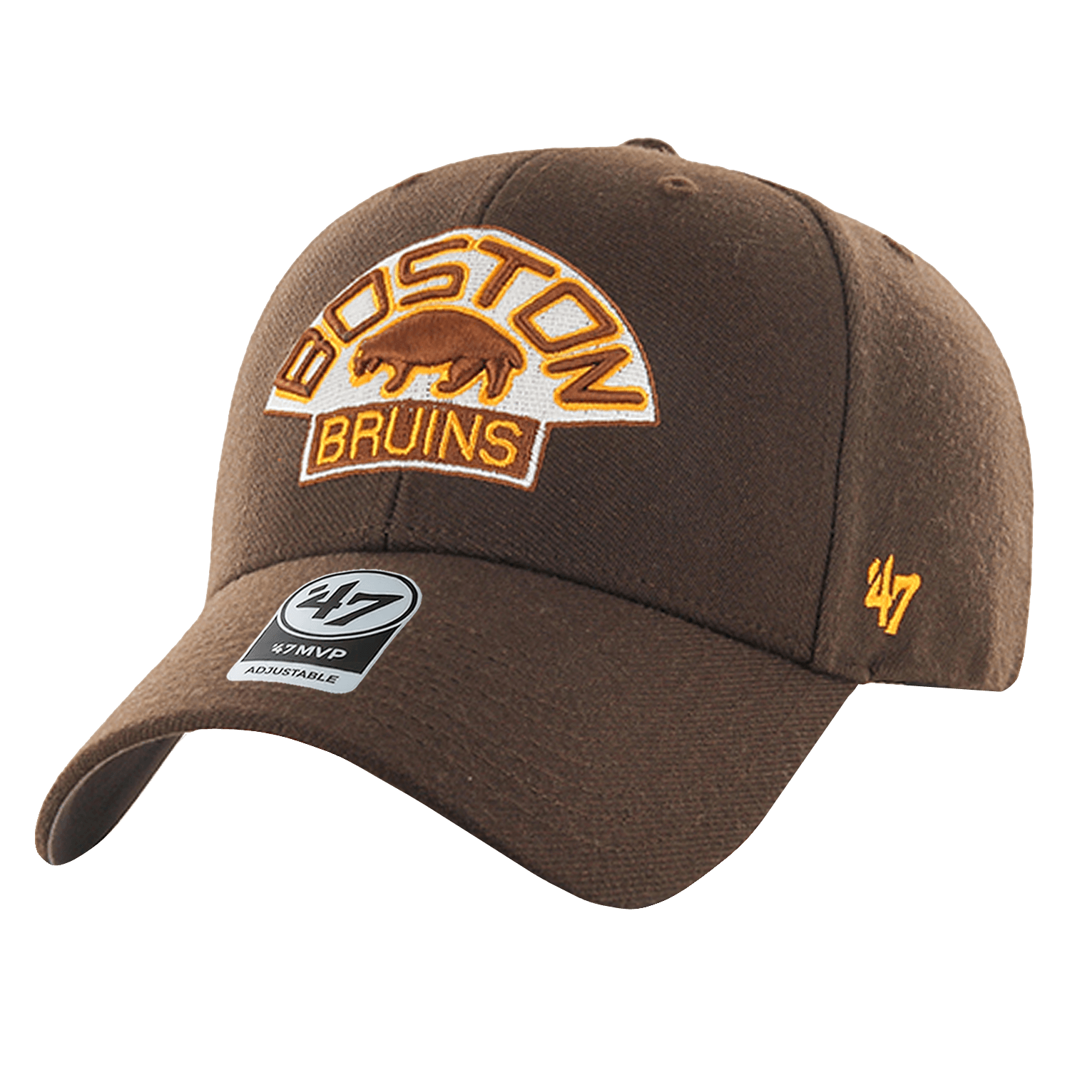 Boston Bruins '47 NHL Vintage Logo MVP Adjustable Hat - Brown