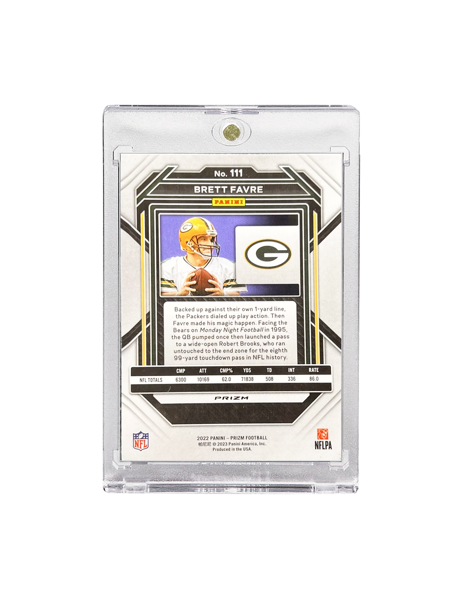 Brett Favre Green Bay Packers Panini NFL 22 Prizm Silver 111 Card