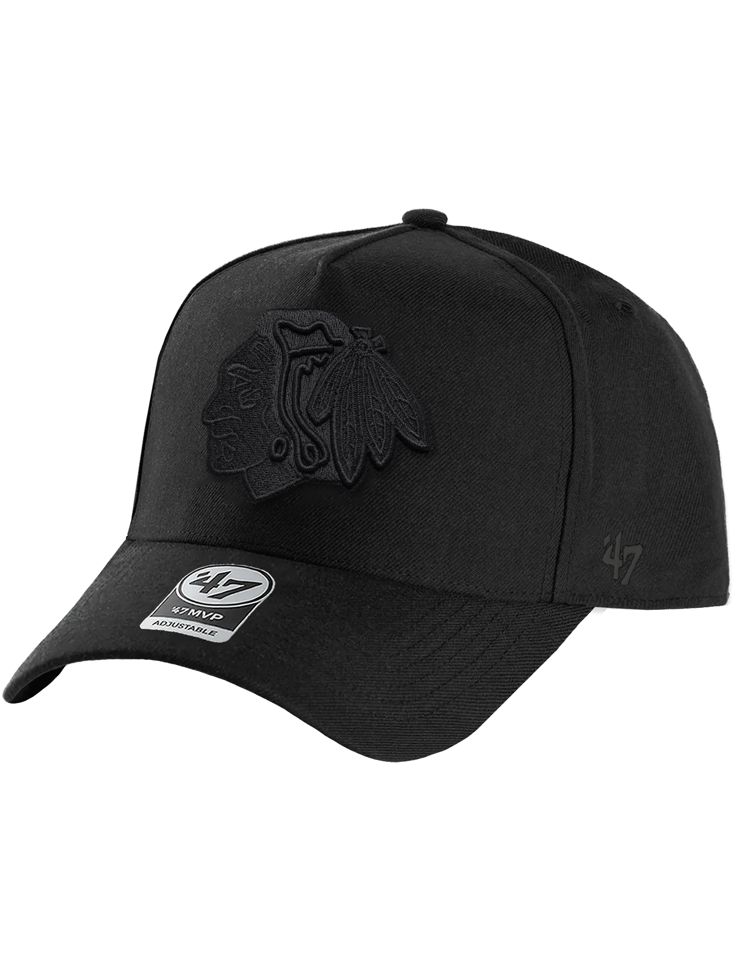 Chicago Blackhawks '47 NHL Black On Black MVP DT Snapback Hat