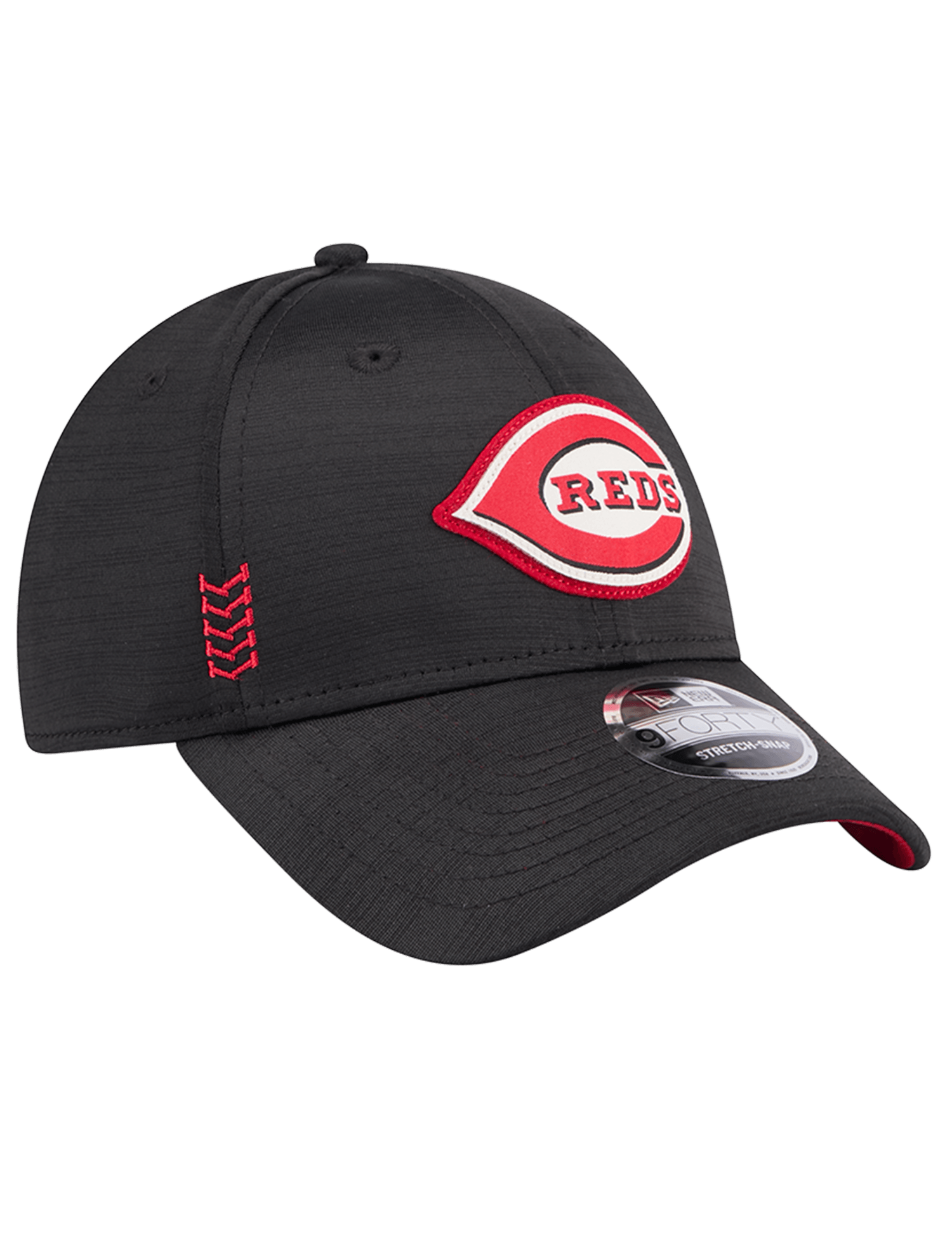 Cincinnati Reds New Era MLB Clubhouse 24 9FORTY Stretch-Snapback Hat - Black