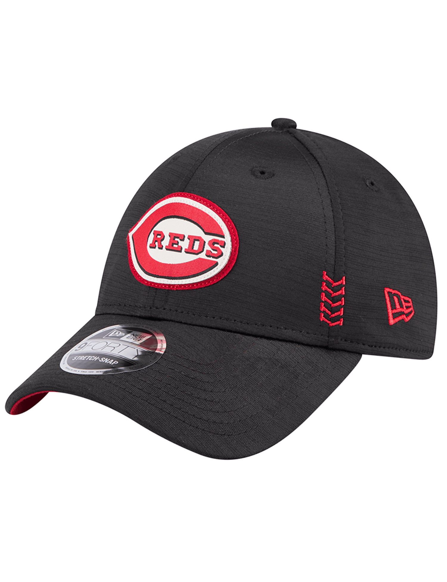 Cincinnati Reds New Era MLB Clubhouse 24 9FORTY Stretch-Snapback Hat - Black