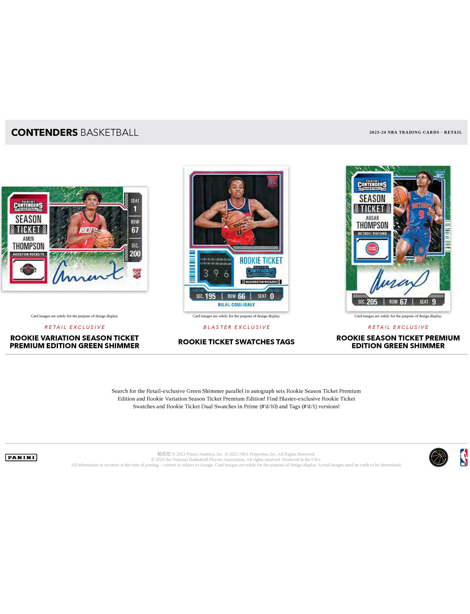 2023-24 NBA Panini Contenders Basketball Trading Card Blaster Box