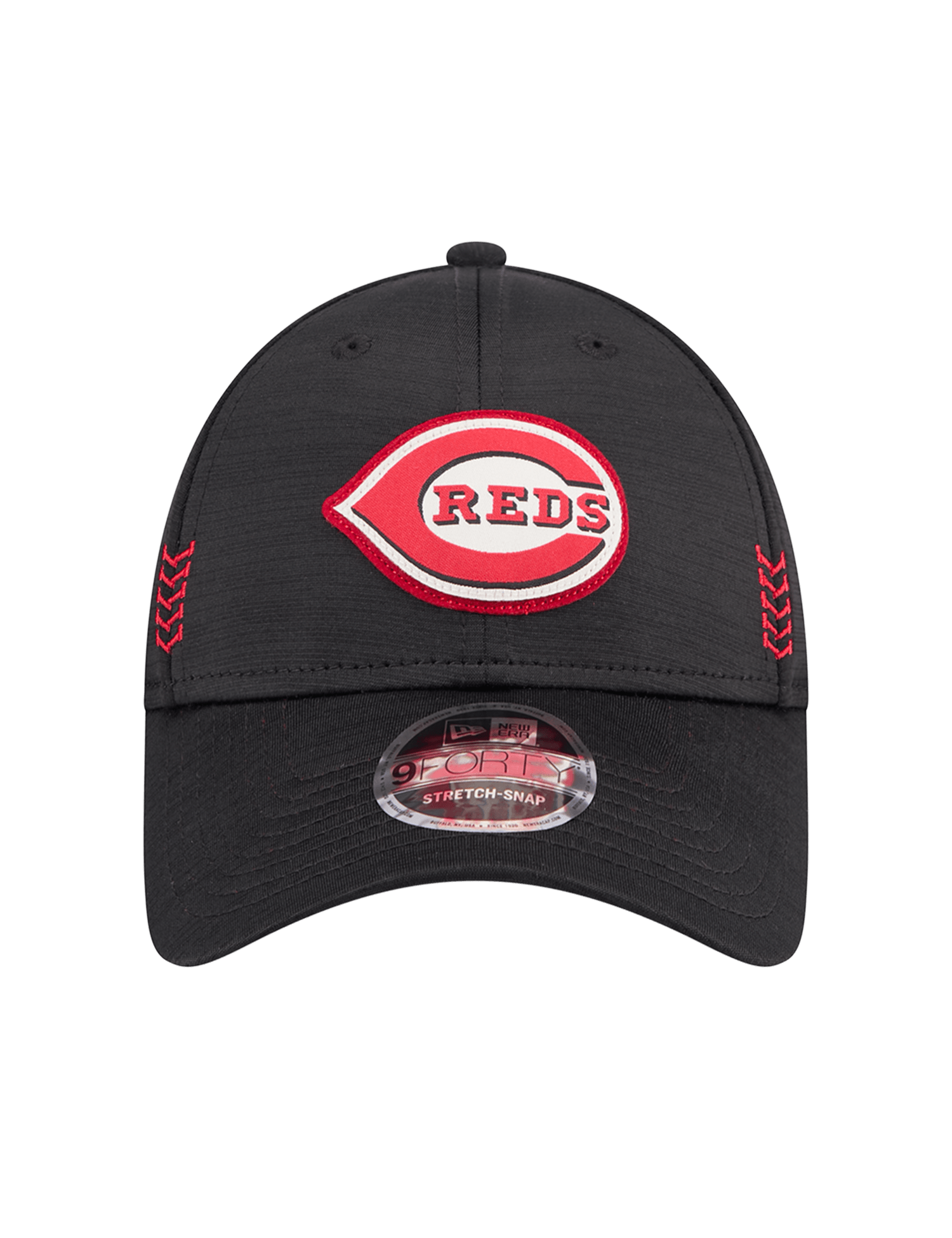 Cincinnati Reds New Era MLB Clubhouse 24 9FORTY Stretch-Snapback Hat - Black