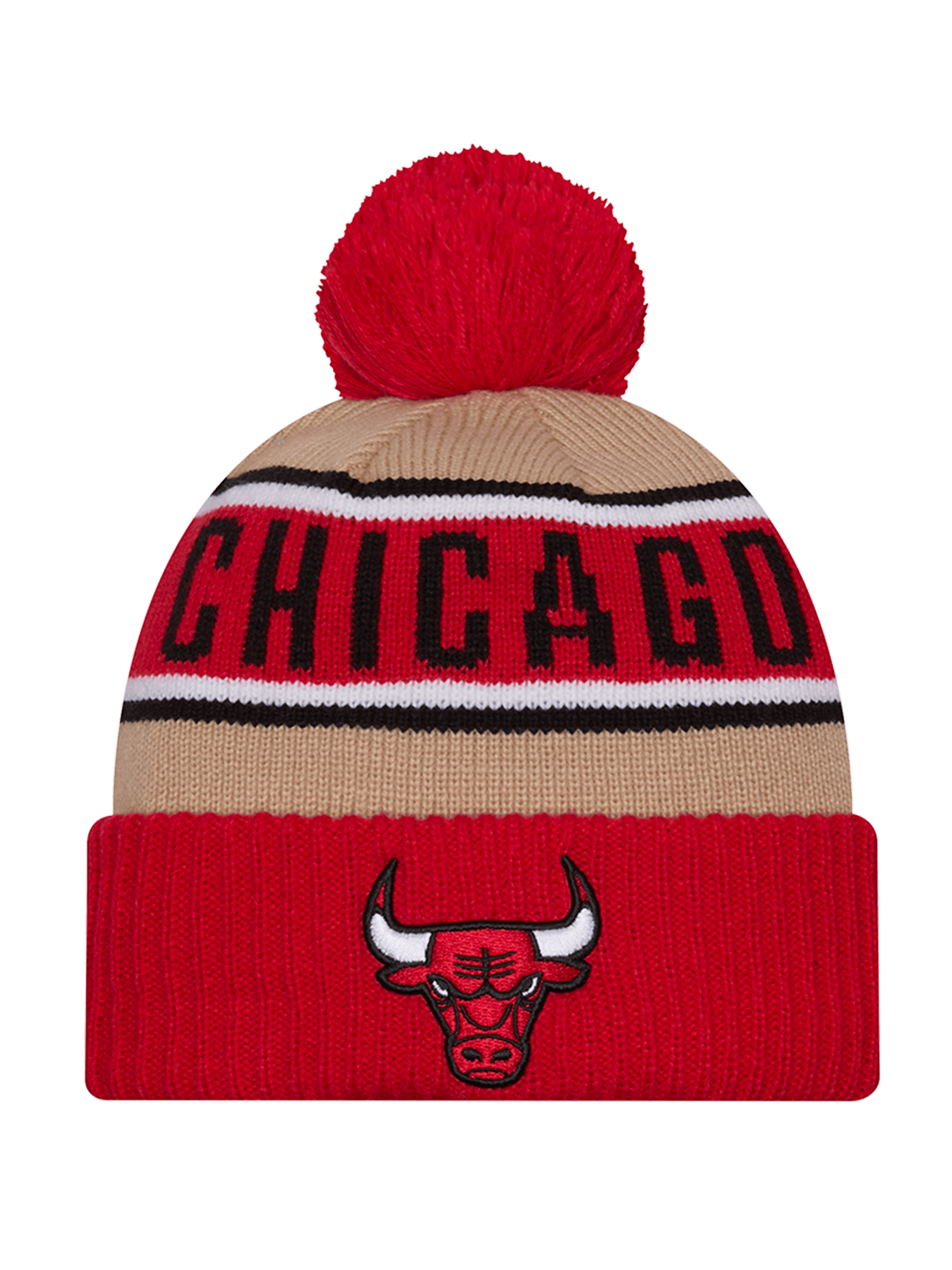 Chicago Bulls New Era NBA 24 Draft Knit Beanie - Tan