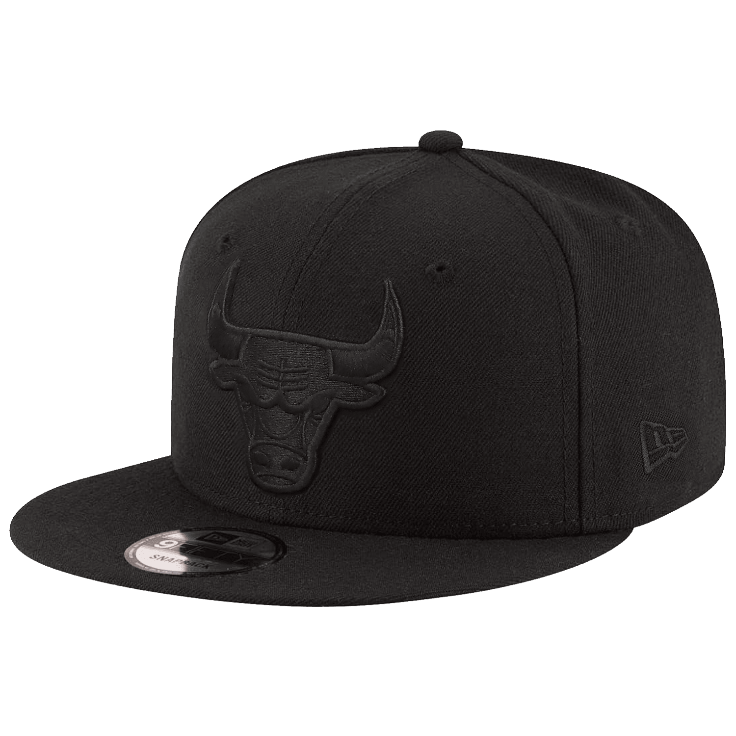 Chicago Bulls New Era NBA Black On Black 9FIFTY Snapback Hat - Black