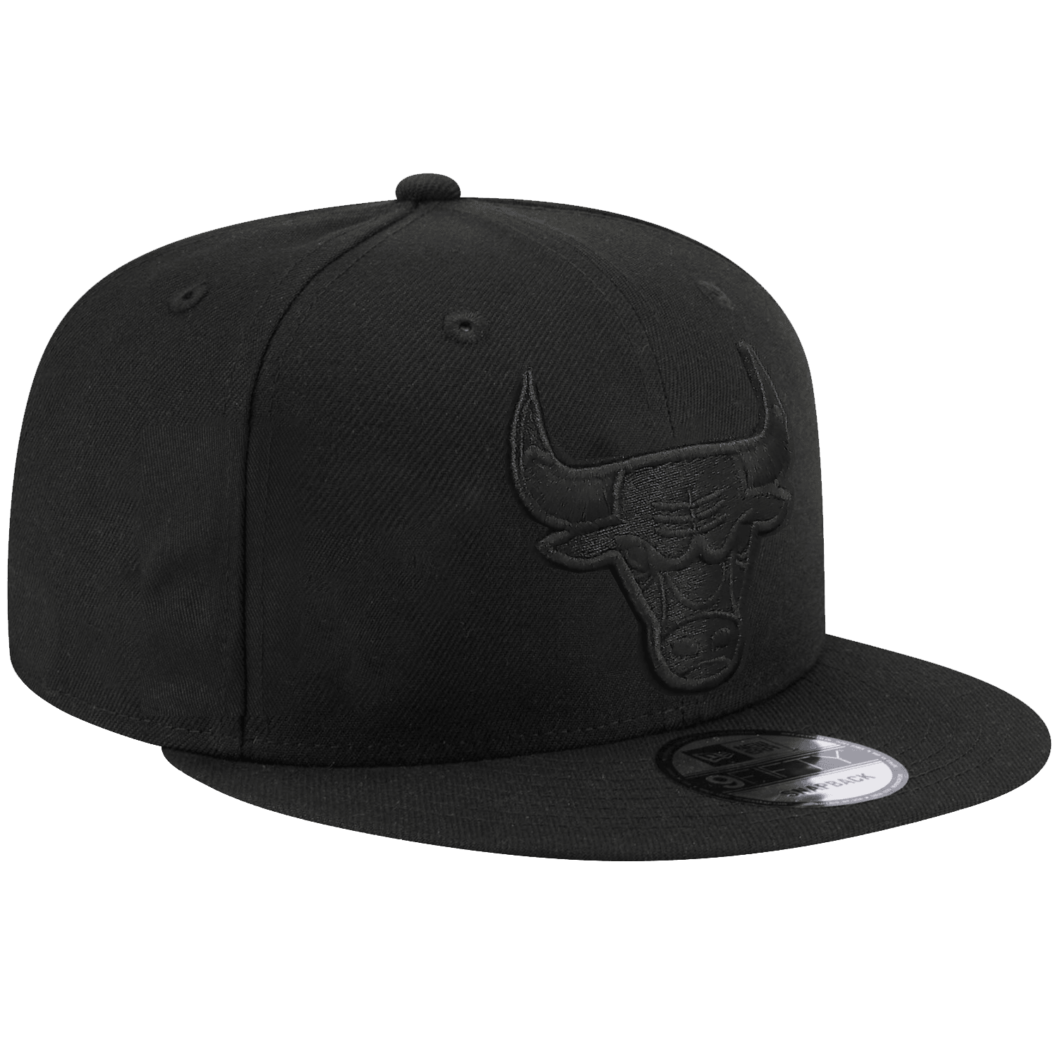 Chicago Bulls New Era NBA Black On Black 9FIFTY Snapback Hat - Black