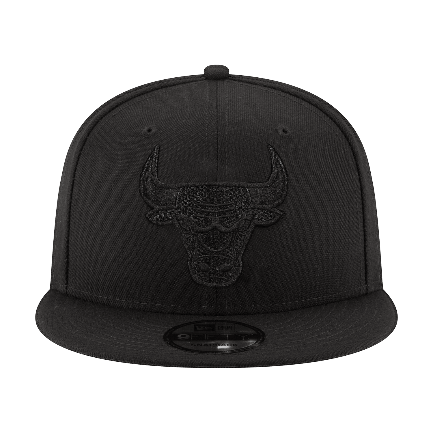 Chicago Bulls New Era NBA Black On Black 9FIFTY Snapback Hat - Black