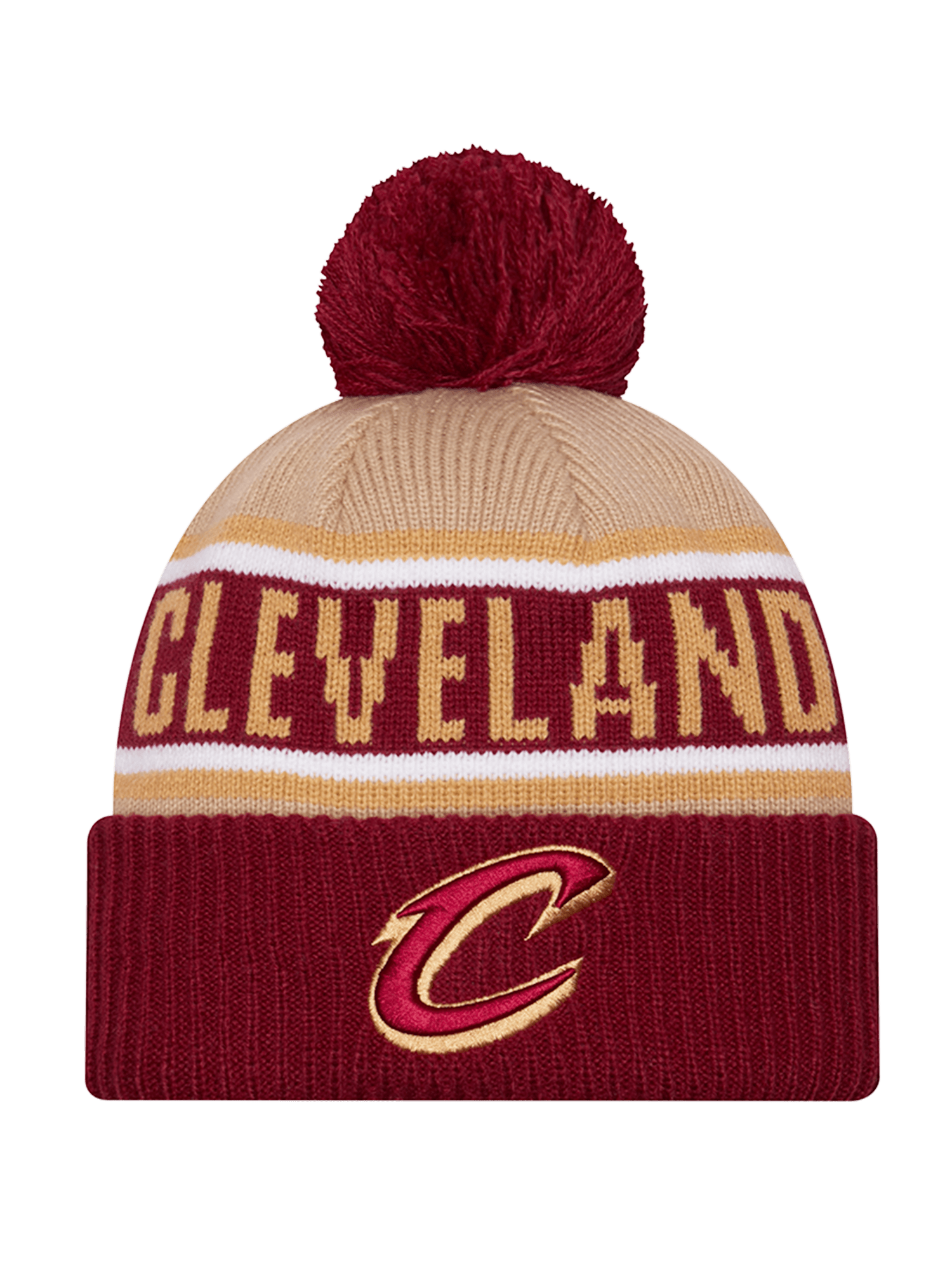 Cleveland Cavaliers New Era NBA 24 Draft Knit Beanie - Tan