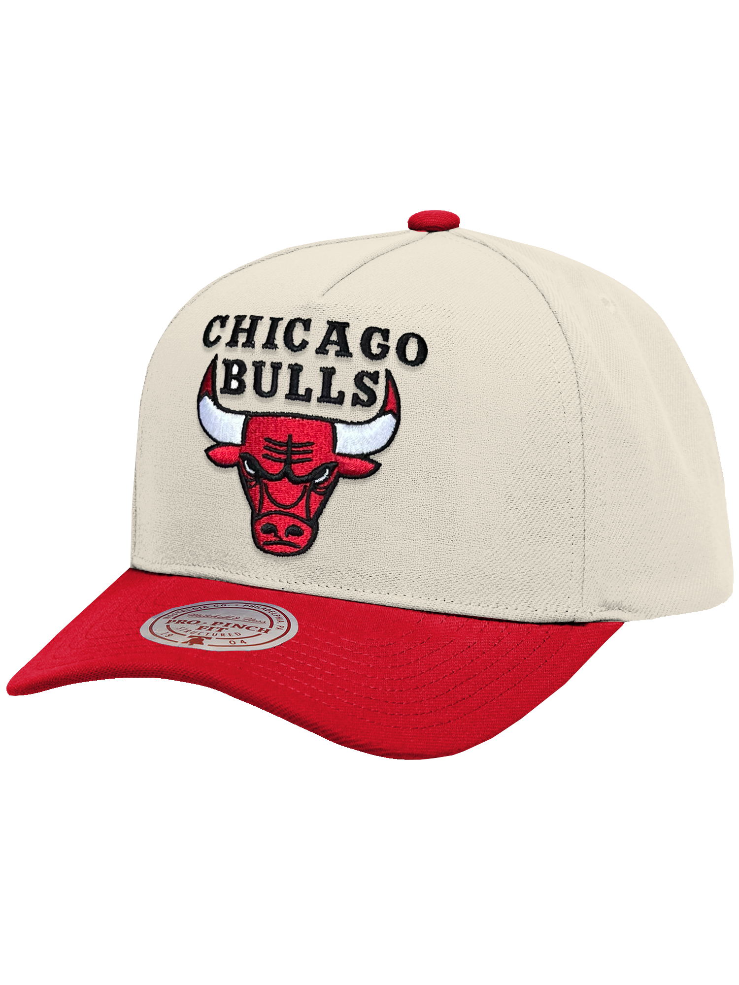 Chicago Bulls Mitchell & Ness NBA HWC 2T Pro Pinch Snapback Hat - Cream