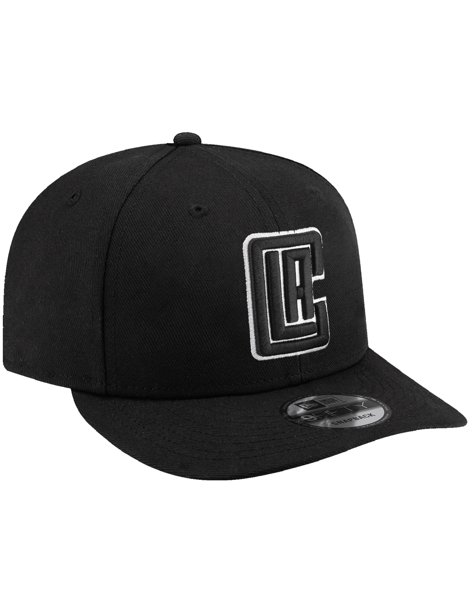 Los Angeles Clippers New Era NBA Black White 9FIFTY Pre-Curved Snapback Hat - Black