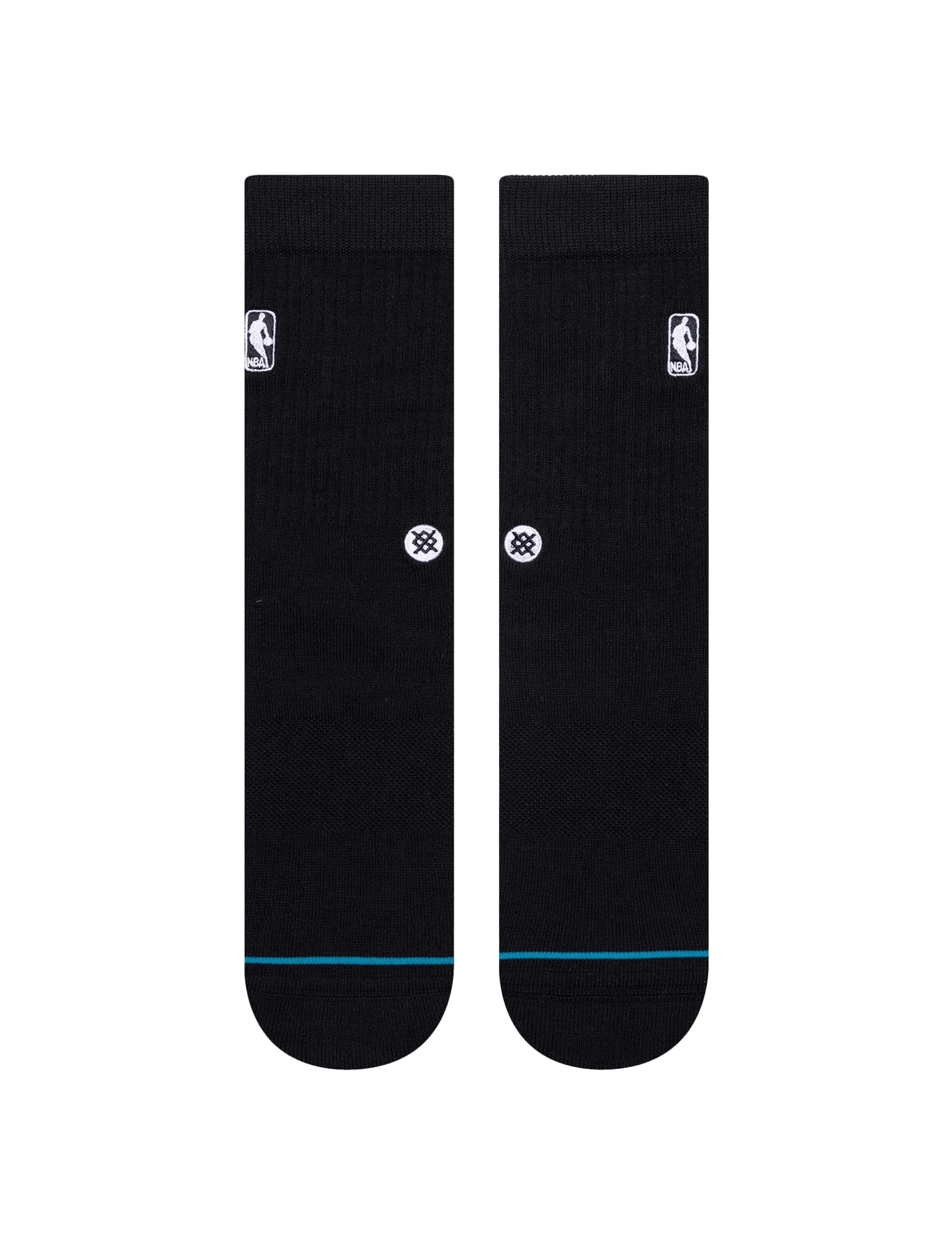 Mens NBA Logoman Stance Black & White Crew Socks - Black