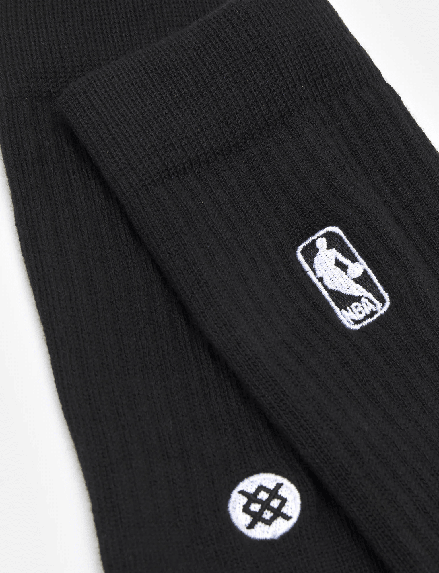 Mens NBA Logoman Stance Black & White Crew Socks - Black