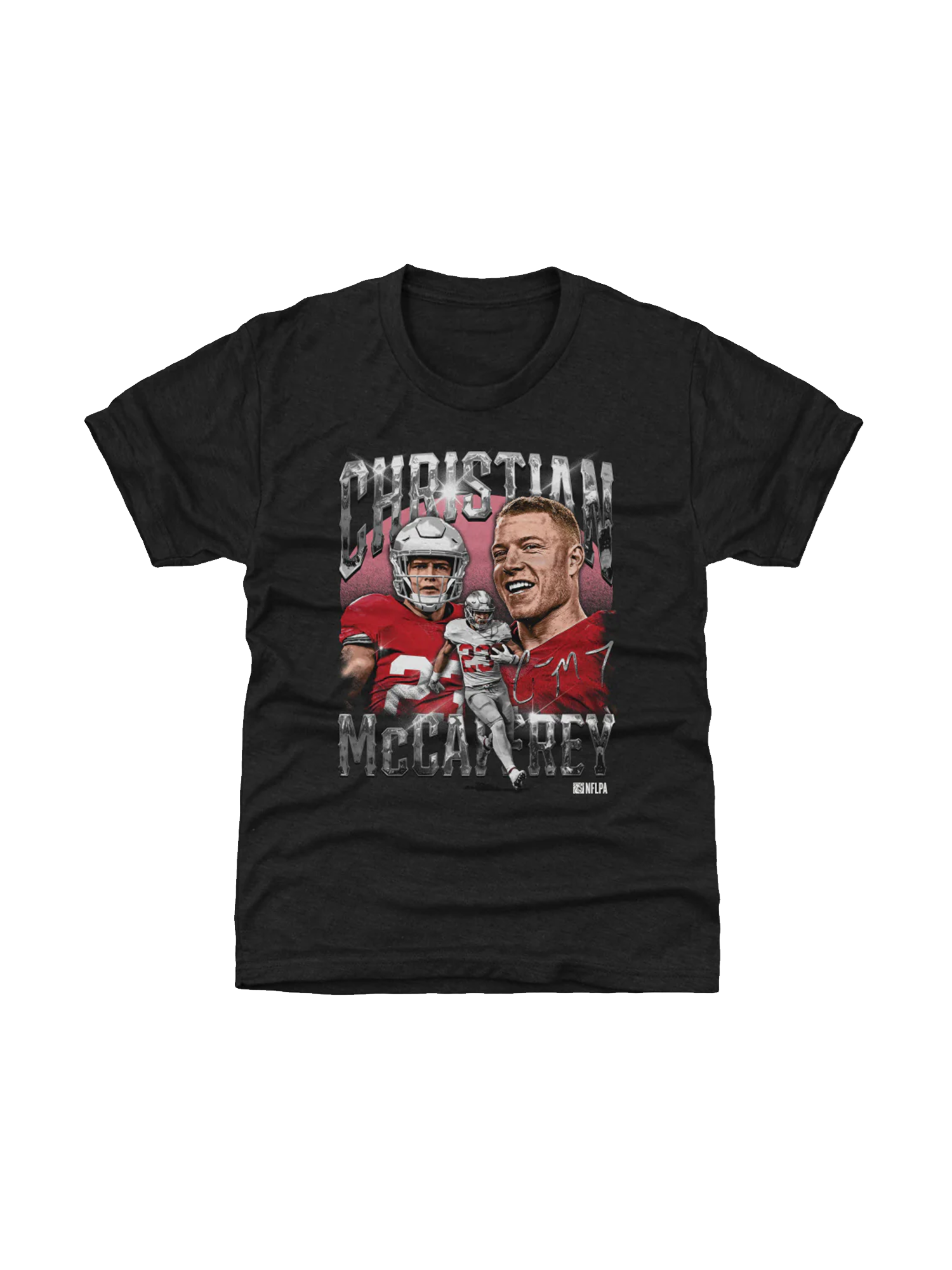 Youths Christian McCaffrey San Francisco 49ers 500 Level NFL Homage T-Shirt - Tri Black