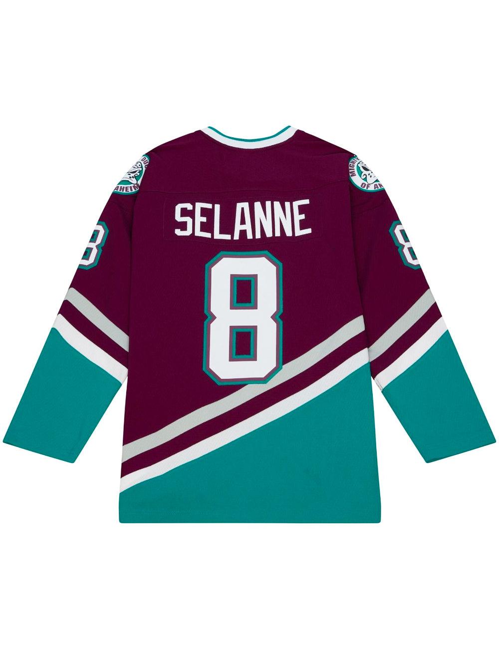 Teemu Selanne Anaheim Ducks Mitchell & Ness NHL 96 Blue Line Jersey