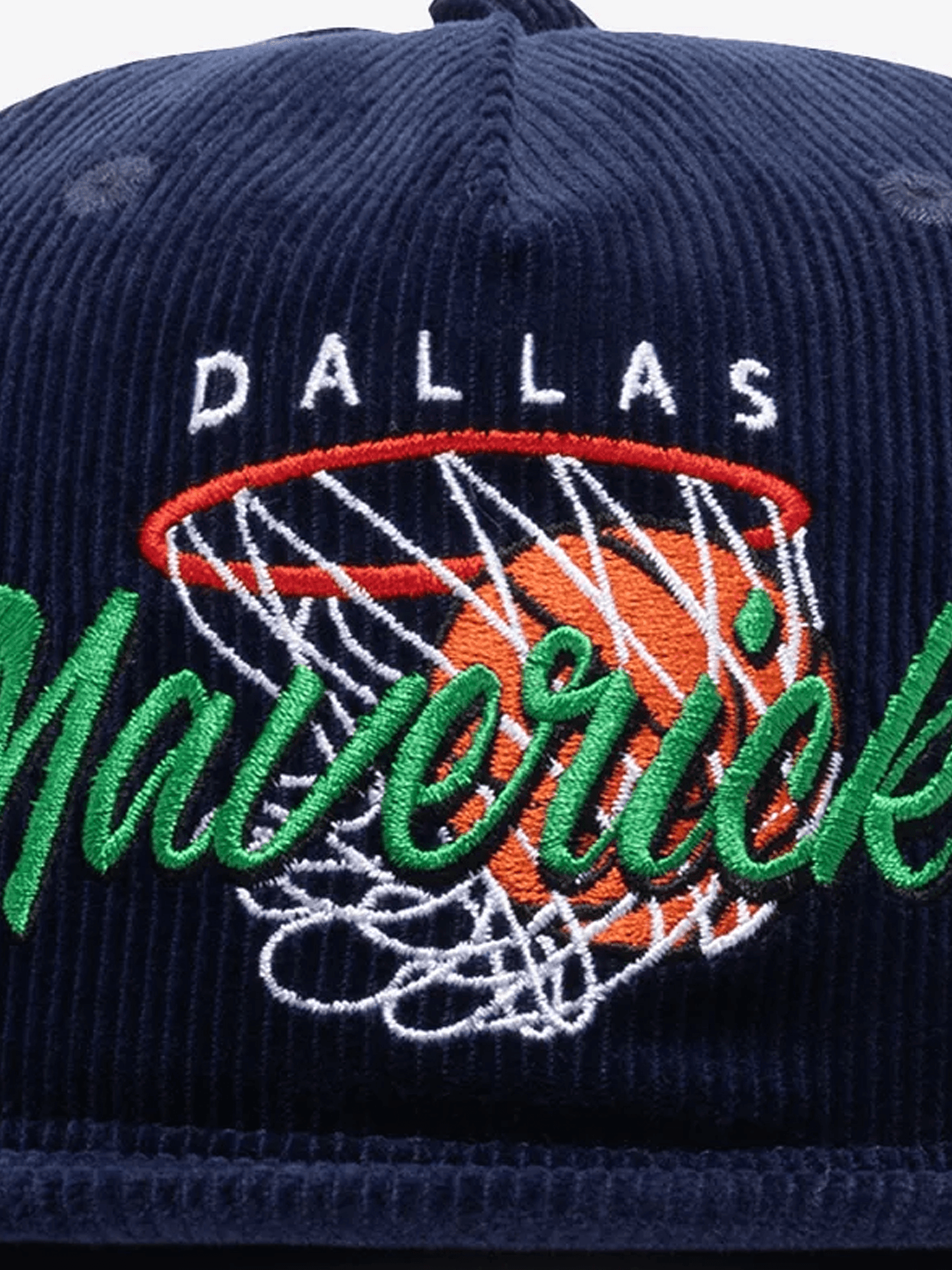 Dallas Mavericks Mitchell & Ness NBA Net Deadstock Pre-Curved Snapback Hat - Navy