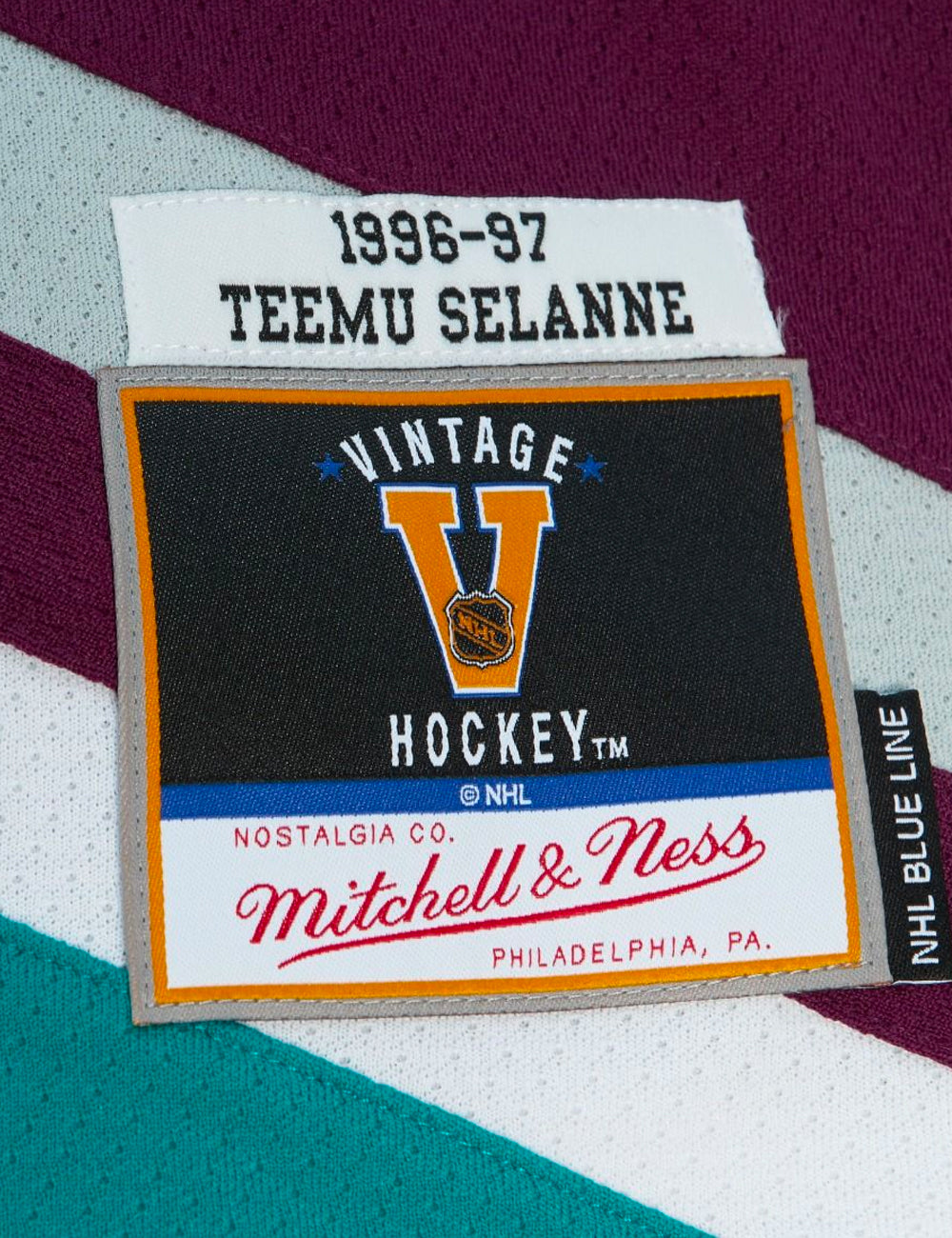 Teemu Selanne Anaheim Ducks Mitchell & Ness NHL 96 Blue Line Jersey