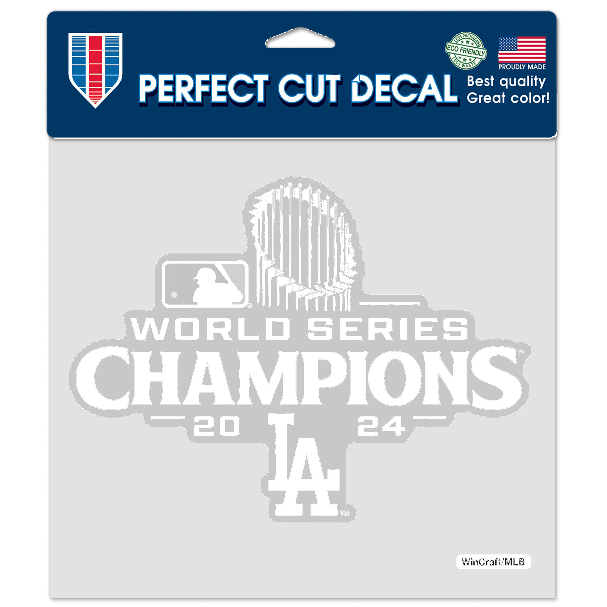 Los Angeles Dodgers Wincraft MLB 24 Champs White 4" x 4" Perfect-Cut Decal