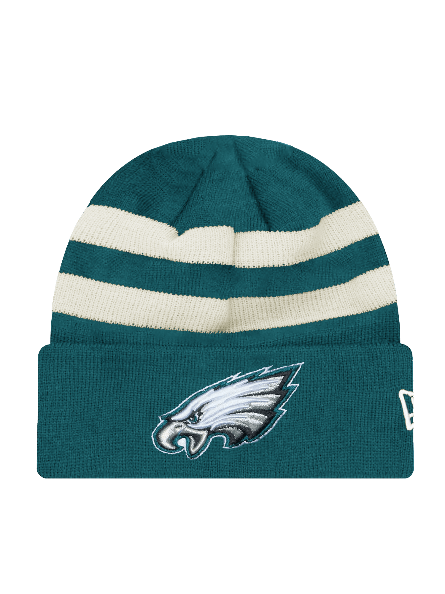 Philadelphia Eagles New Era NFL Ivory Stripe Knit Beanie - Green