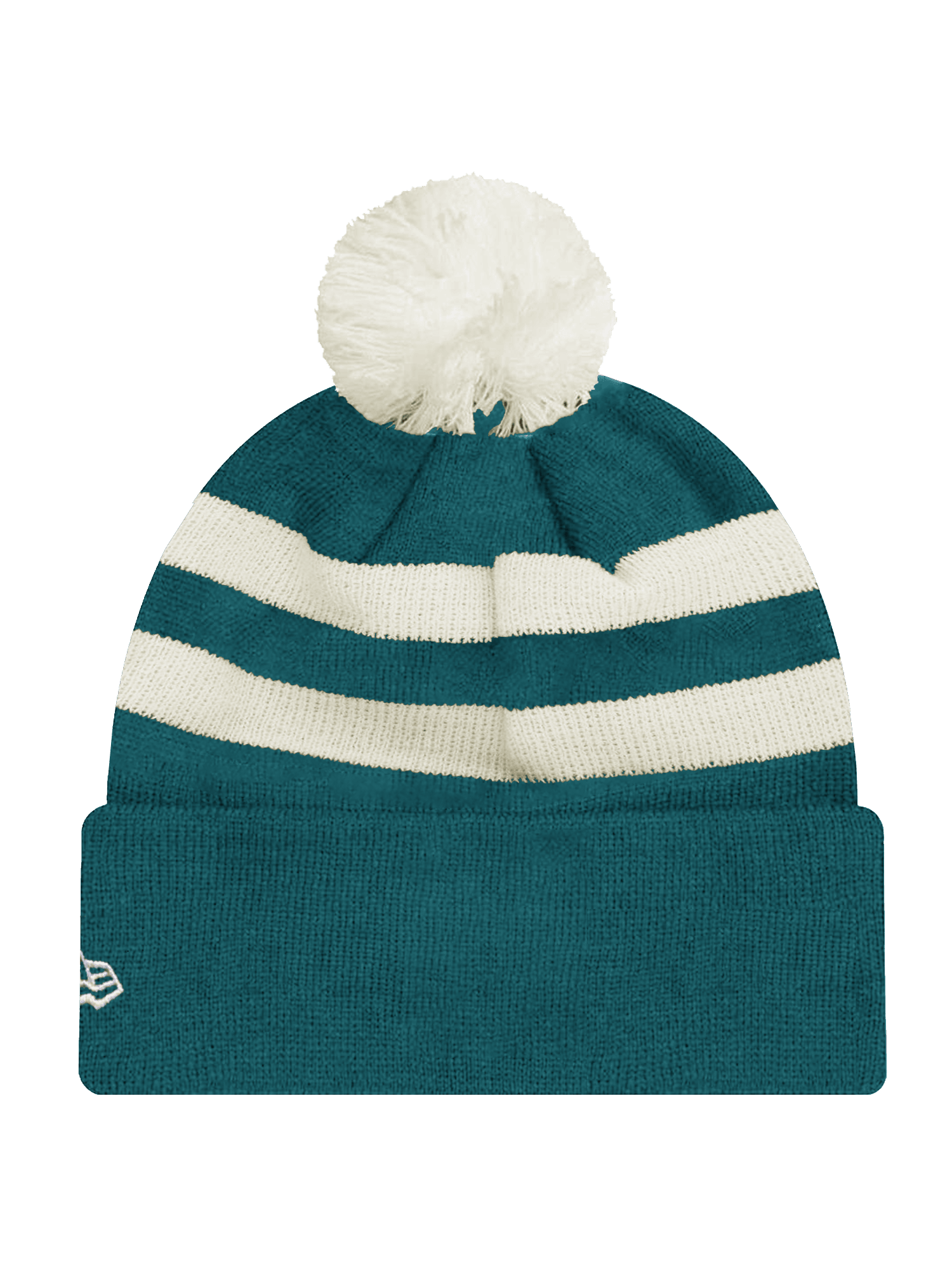 Philadelphia Eagles New Era NFL Ivory Stripe Pom Knit Beanie - Gren