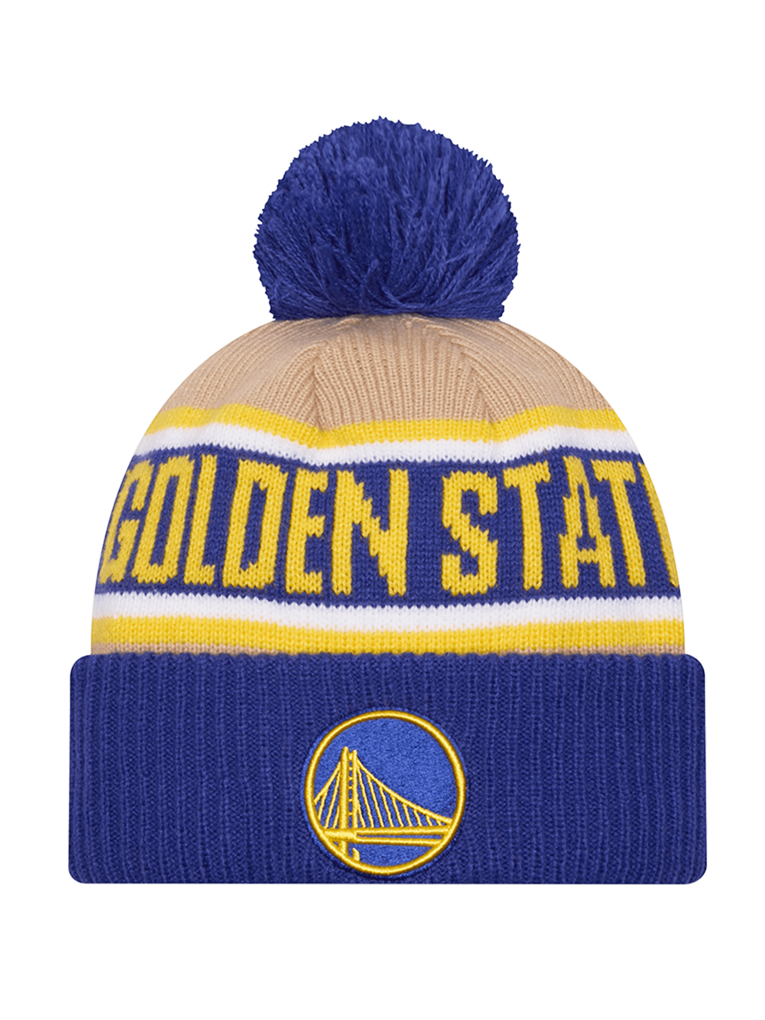 Golden State Warriors New Era NBA 24 Draft Knit Beanie - Tan