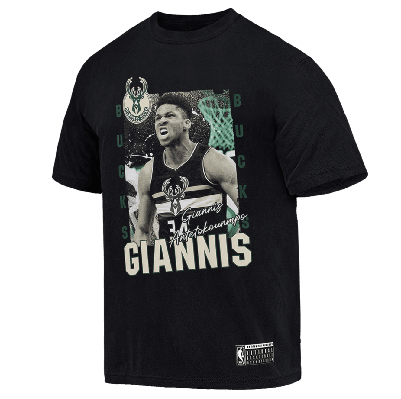 Giannis Antetokounmpo Milwaukee Bucks NBA Essentials Vintage T-Shirt - Black