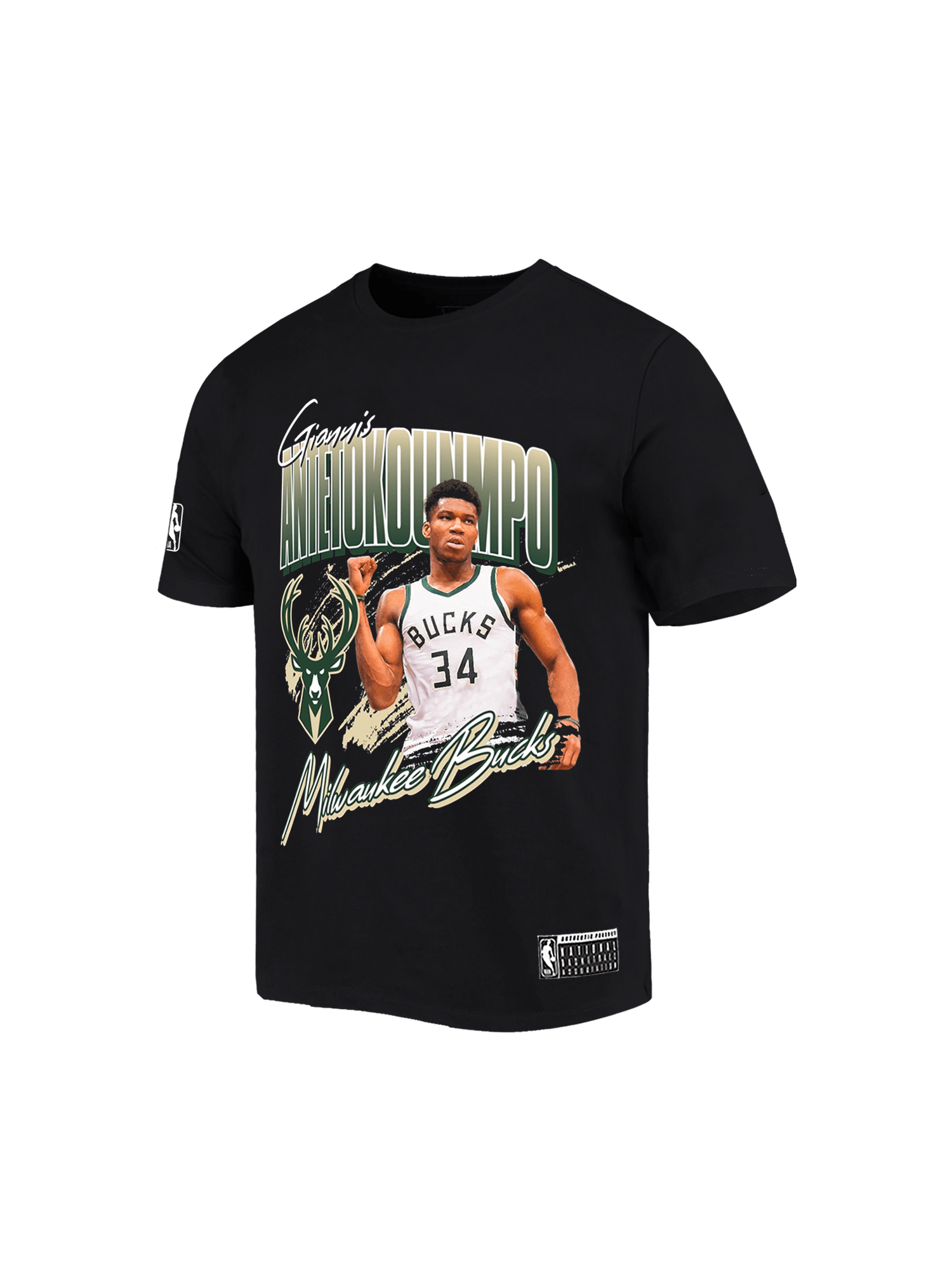 Youths Giannis Antetokounmpo Milwaukee Bucks NBA Jones Vintage T-Shirt - Black