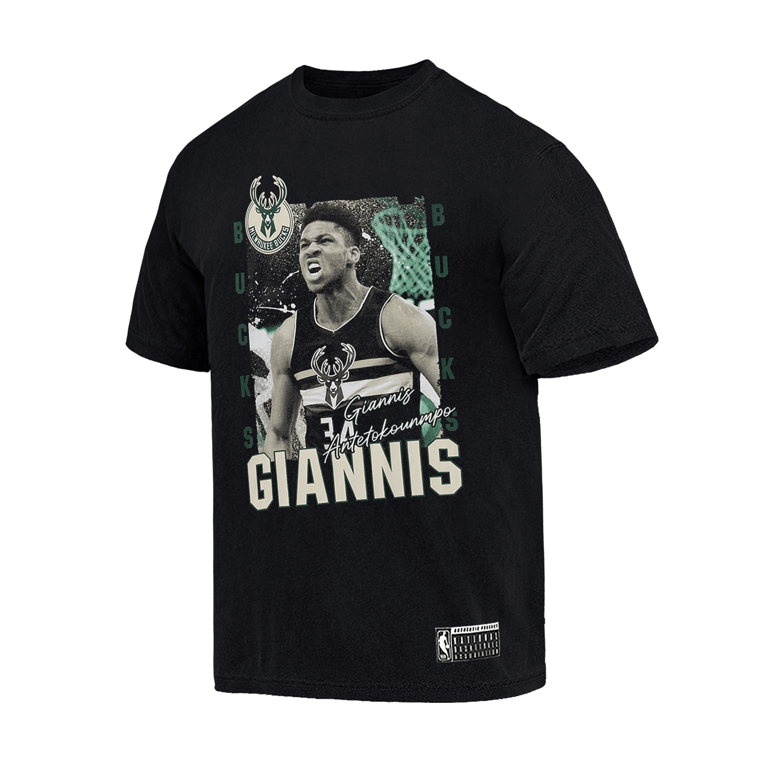 Youths Giannis Antetokounmpo Milwaukee Bucks NBA Essentials Vintage T-Shirt - Black