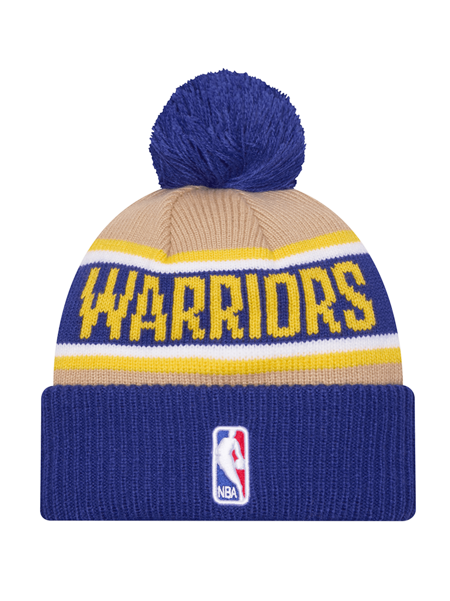 Golden State Warriors New Era NBA 24 Draft Knit Beanie - Tan