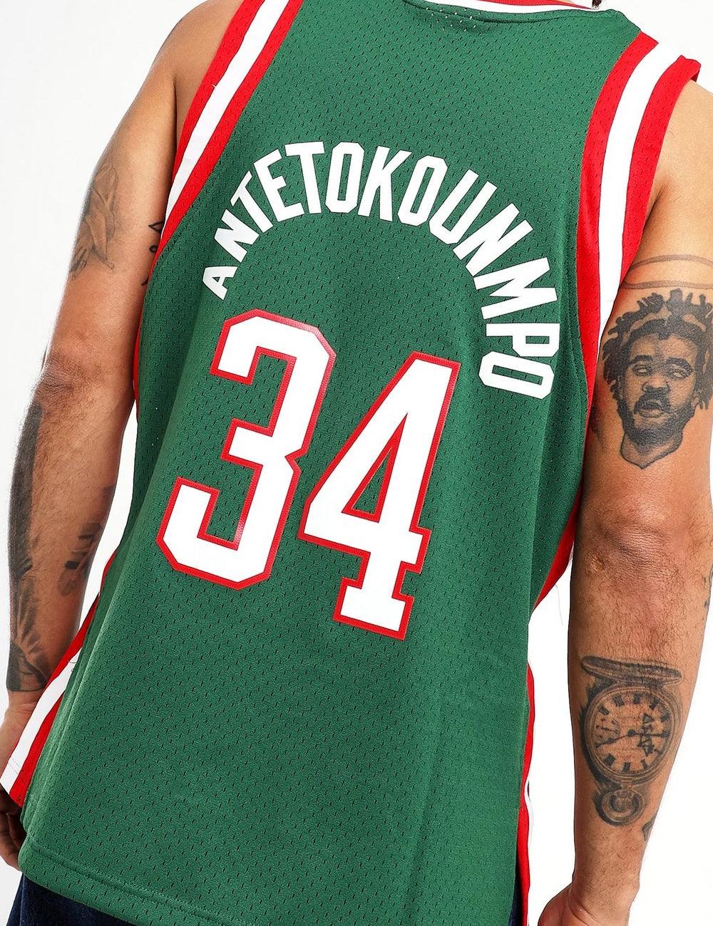 Giannis Antetokounmpo Milwaukee Bucks Mitchell & Ness NBA 13-14 Swingman Jersey - Green