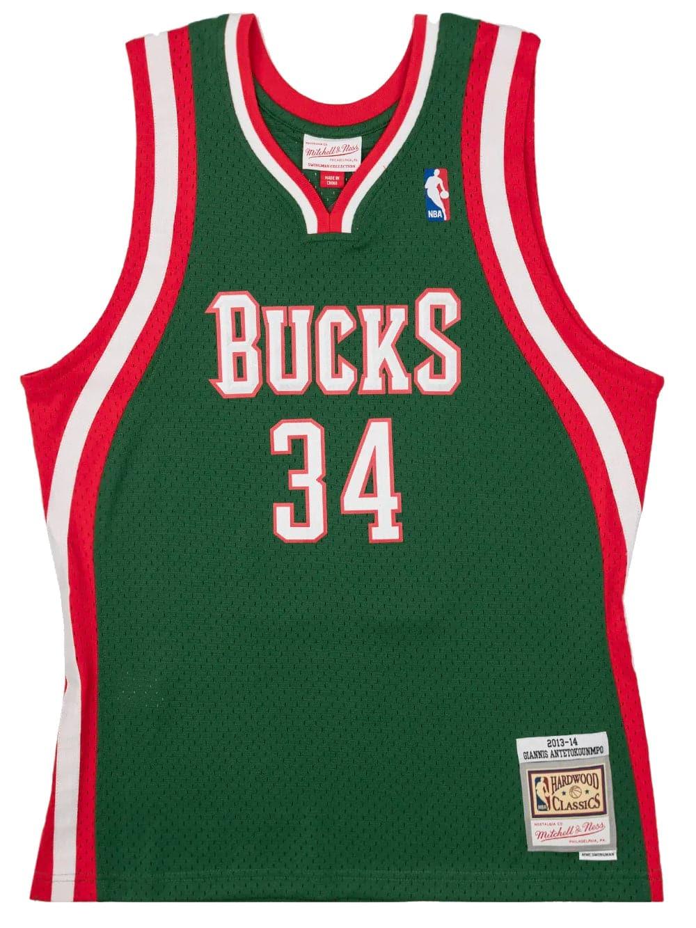 Giannis Antetokounmpo Milwaukee Bucks Mitchell & Ness NBA 13-14 Swingman Jersey - Green