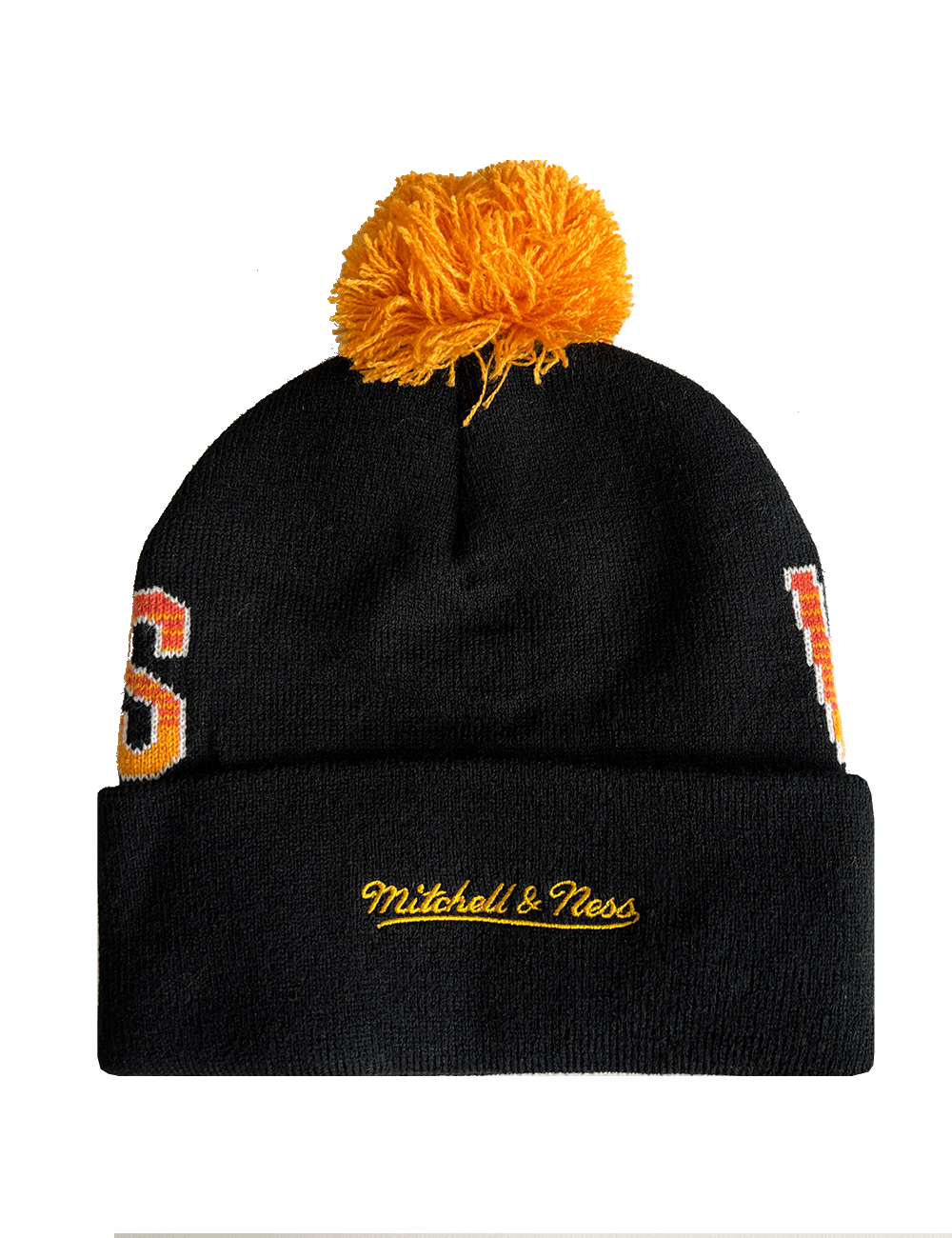 Golden State Warriors Mitchell & Ness NBA Burst Knit Beanie - Black