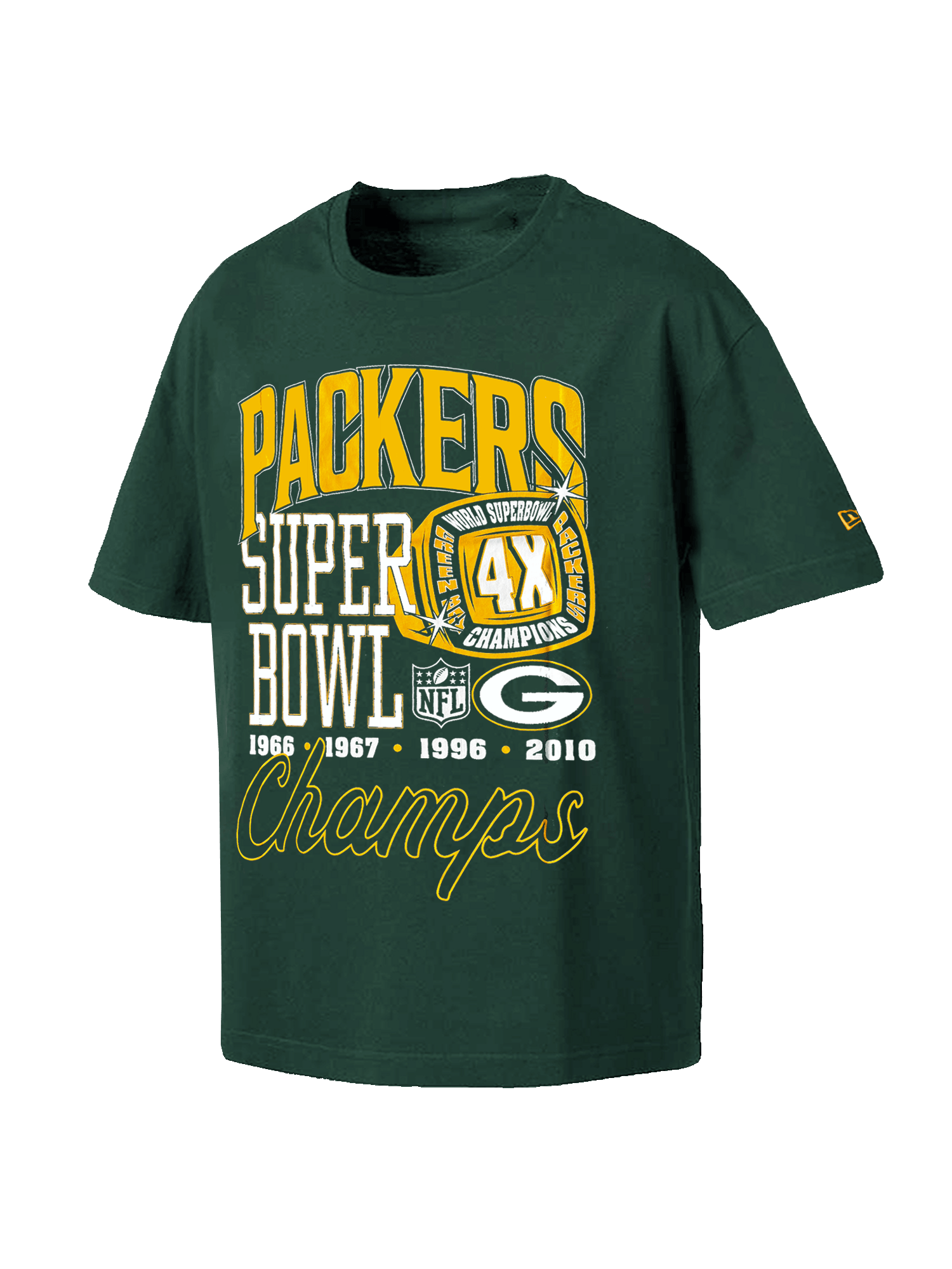 Green Bay Packers New Era NFL 4x Champs Oversized T-Shirt - Green