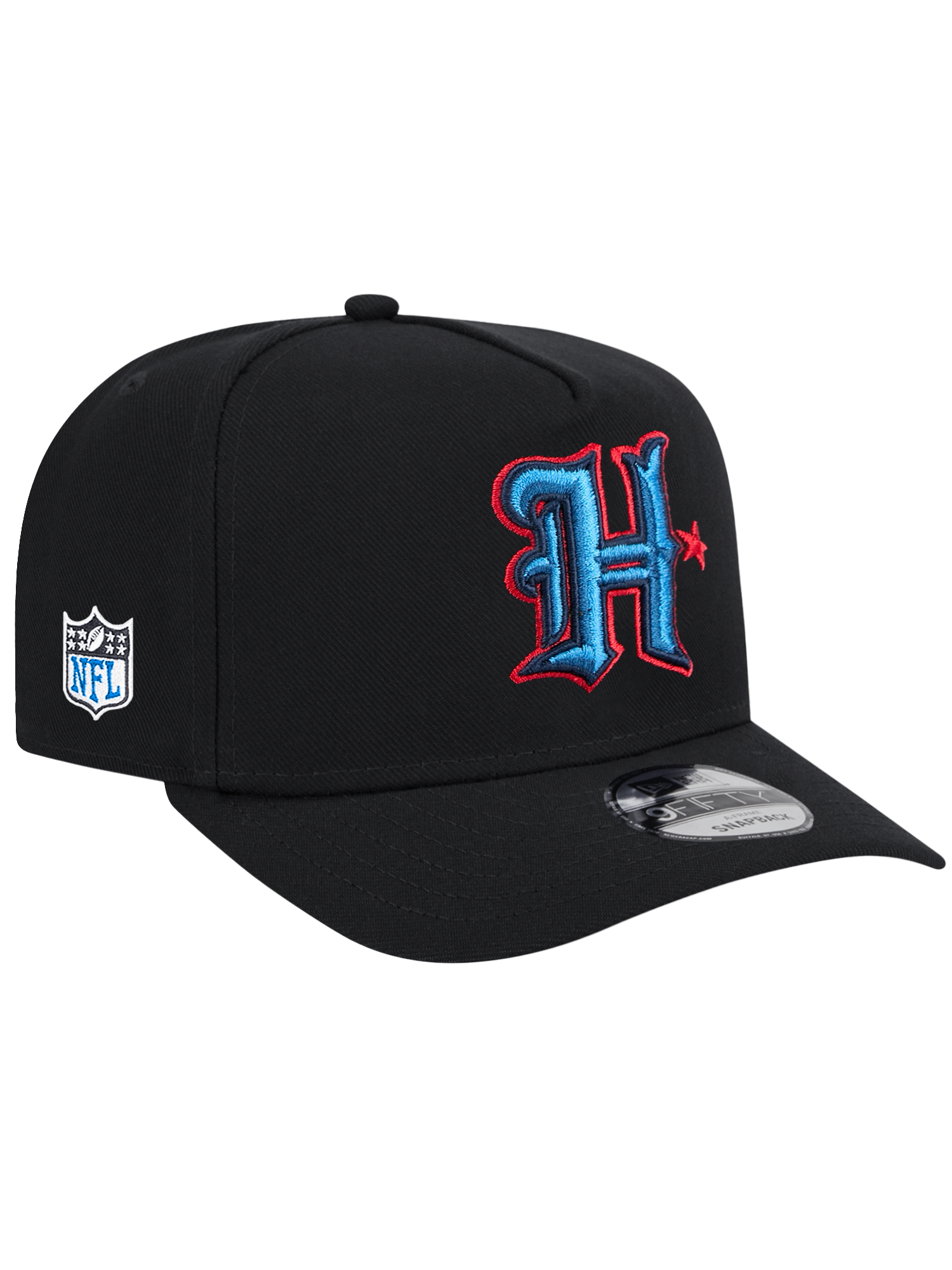 Houston Texans New Era NFL Team 9FIFTY A-Frame Pre-Curved Snapback Hat - Black