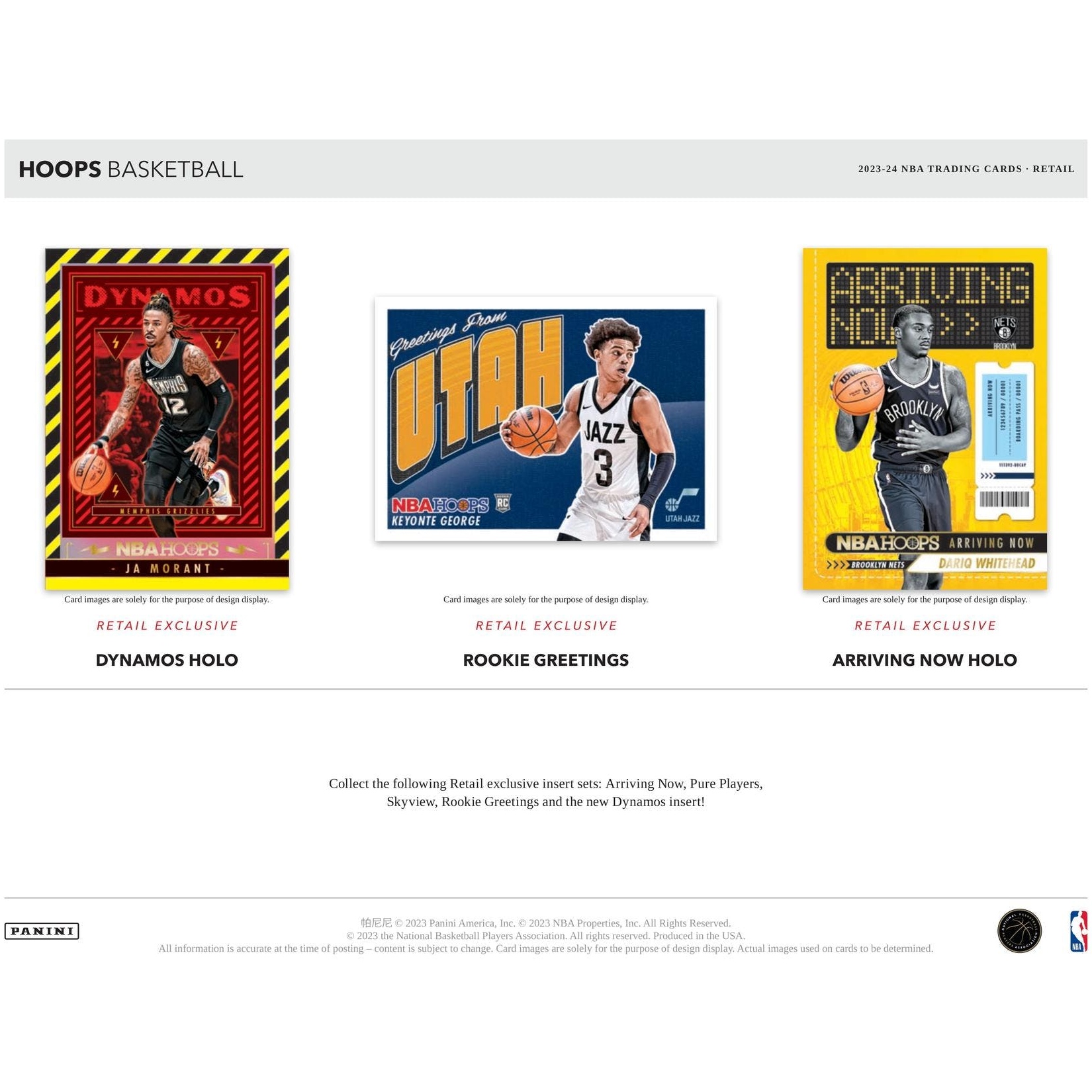 2023-24 NBA Panini Hoops Basketball Trading Card Retail Pack