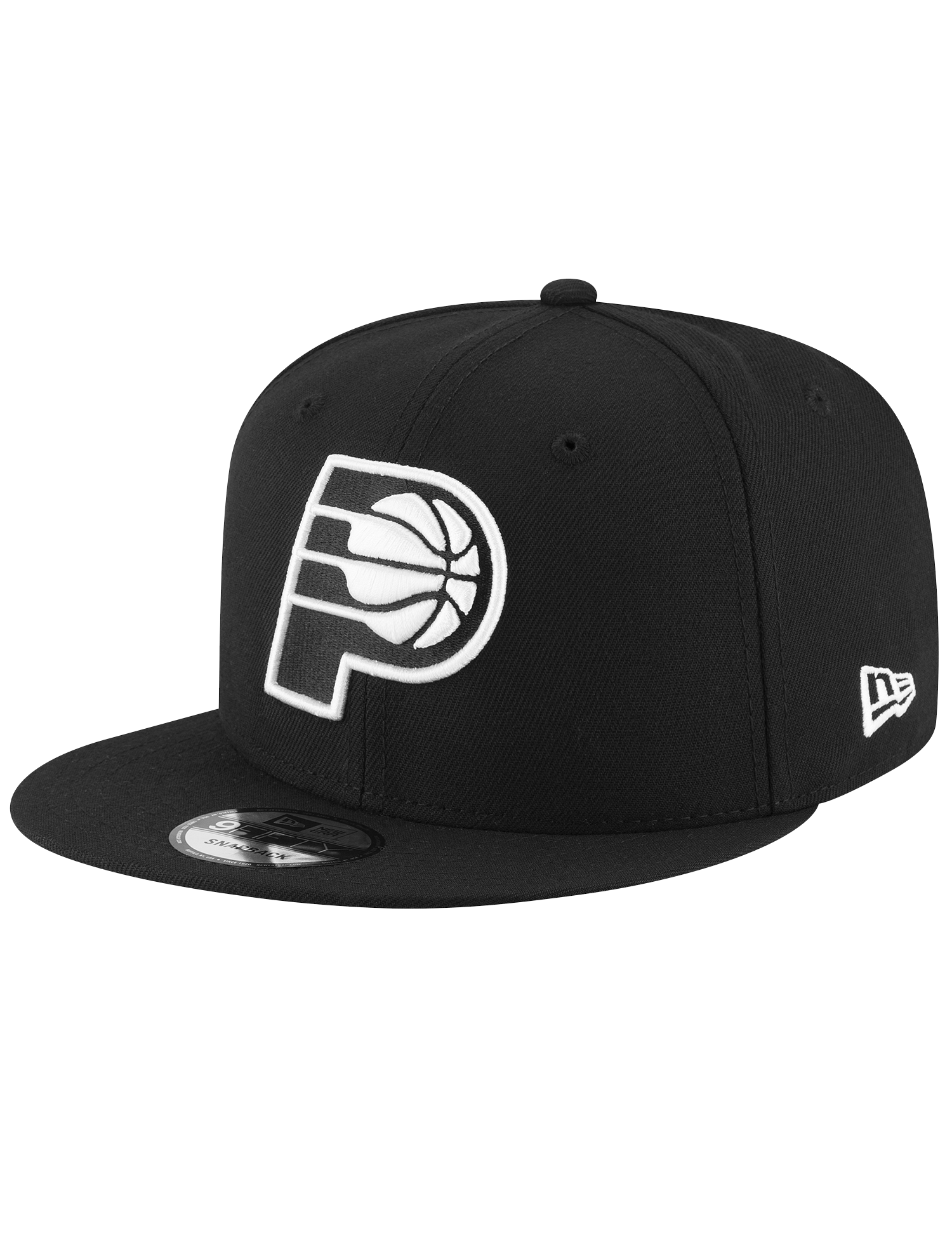 Indiana Pacers New Era NBA Black White 9FIFTY Snapback Hat - Black