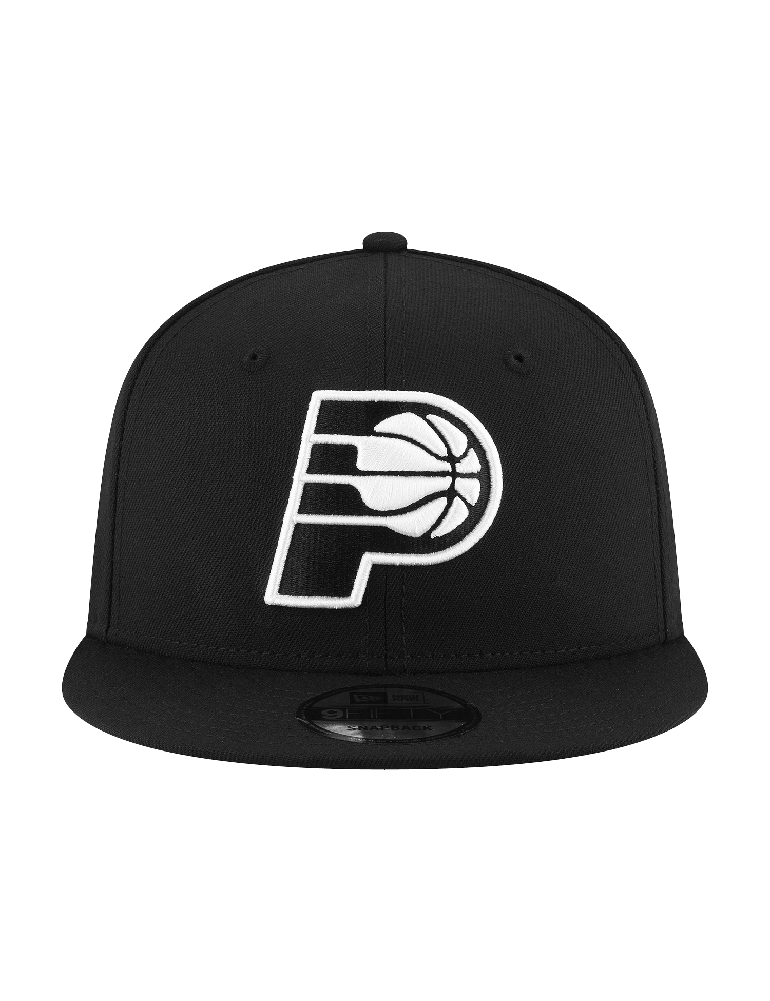 Indiana Pacers New Era NBA Black White 9FIFTY Snapback Hat - Black