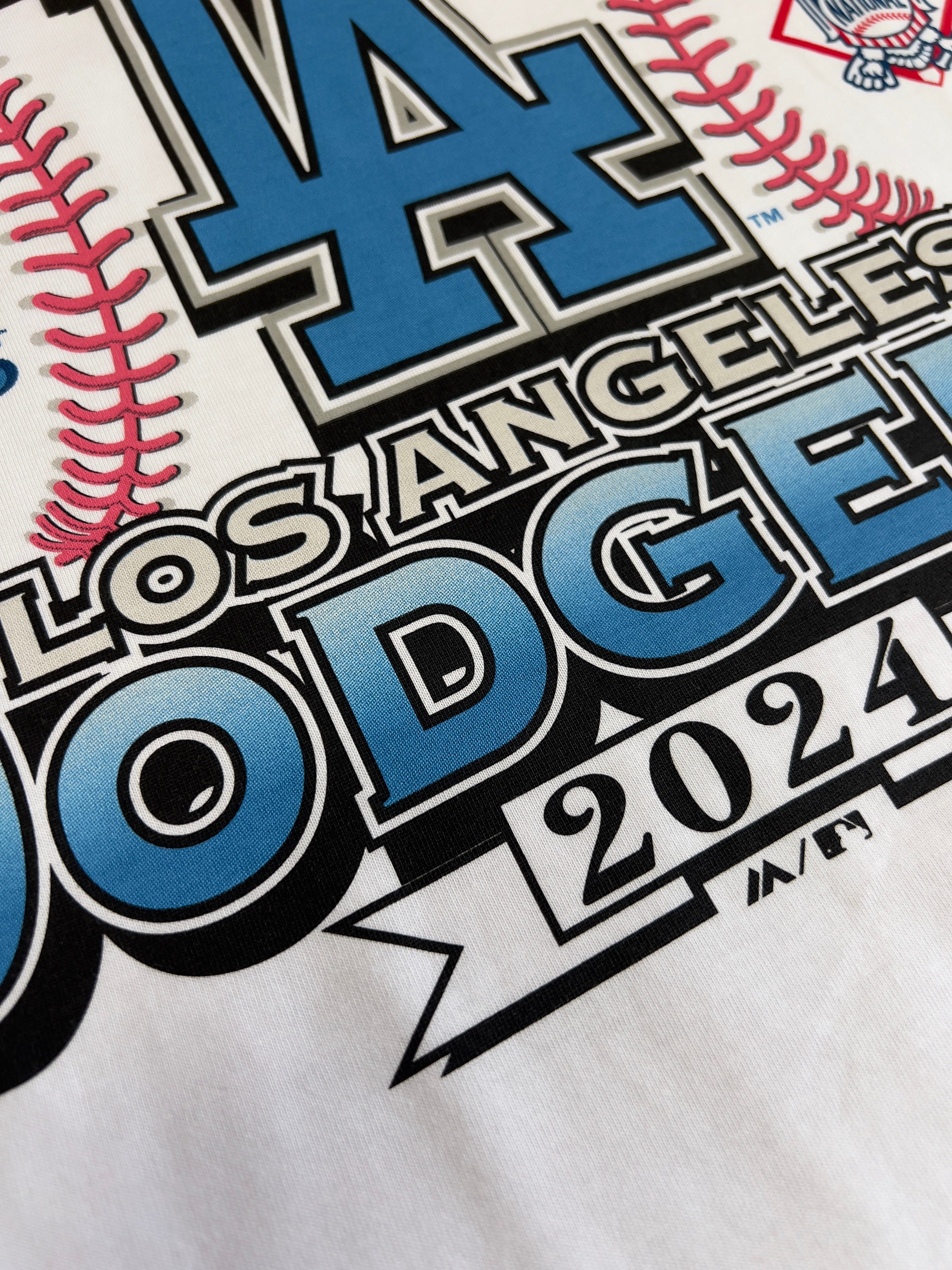 Los Angeles Dodgers Majestic MLB 2024 Champions Vintage T-Shirt - White