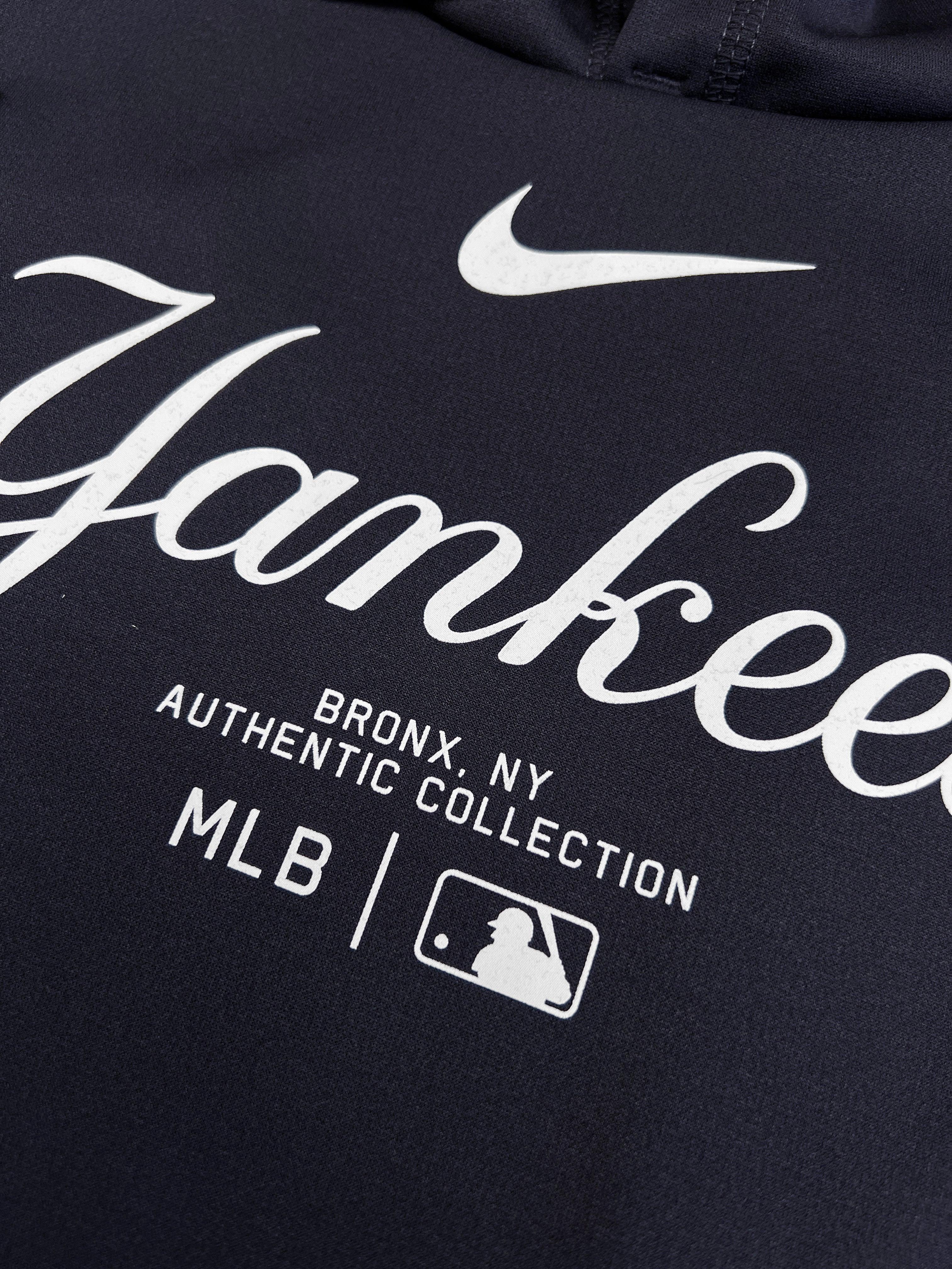 New York Yankees Nike MLB AC Performance Short Sleeve Hoodie Jumper - Navy