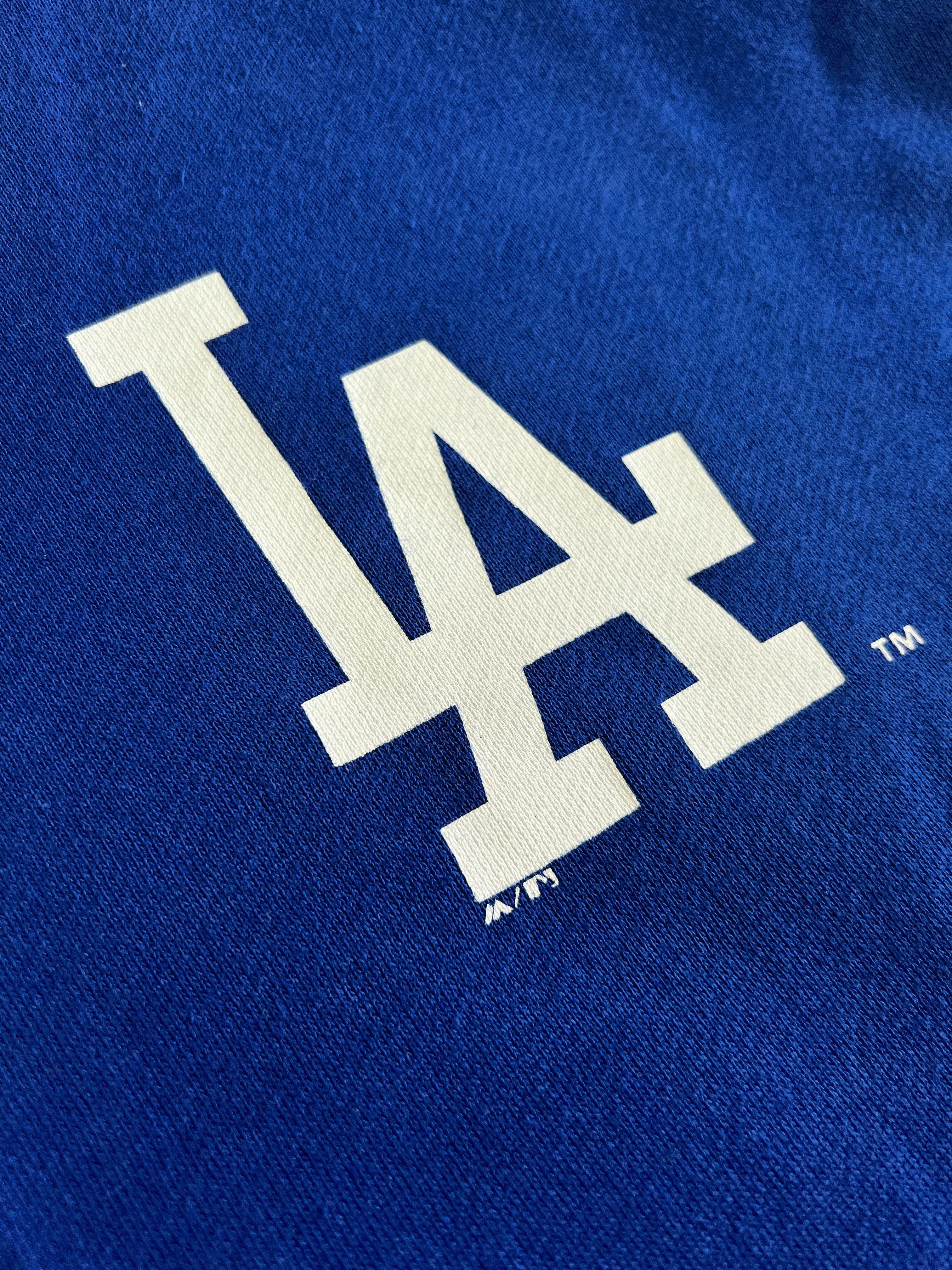 Los Angeles Dodgers Majestic MLB City Crest Oversize Hoodie Jumper - Blue