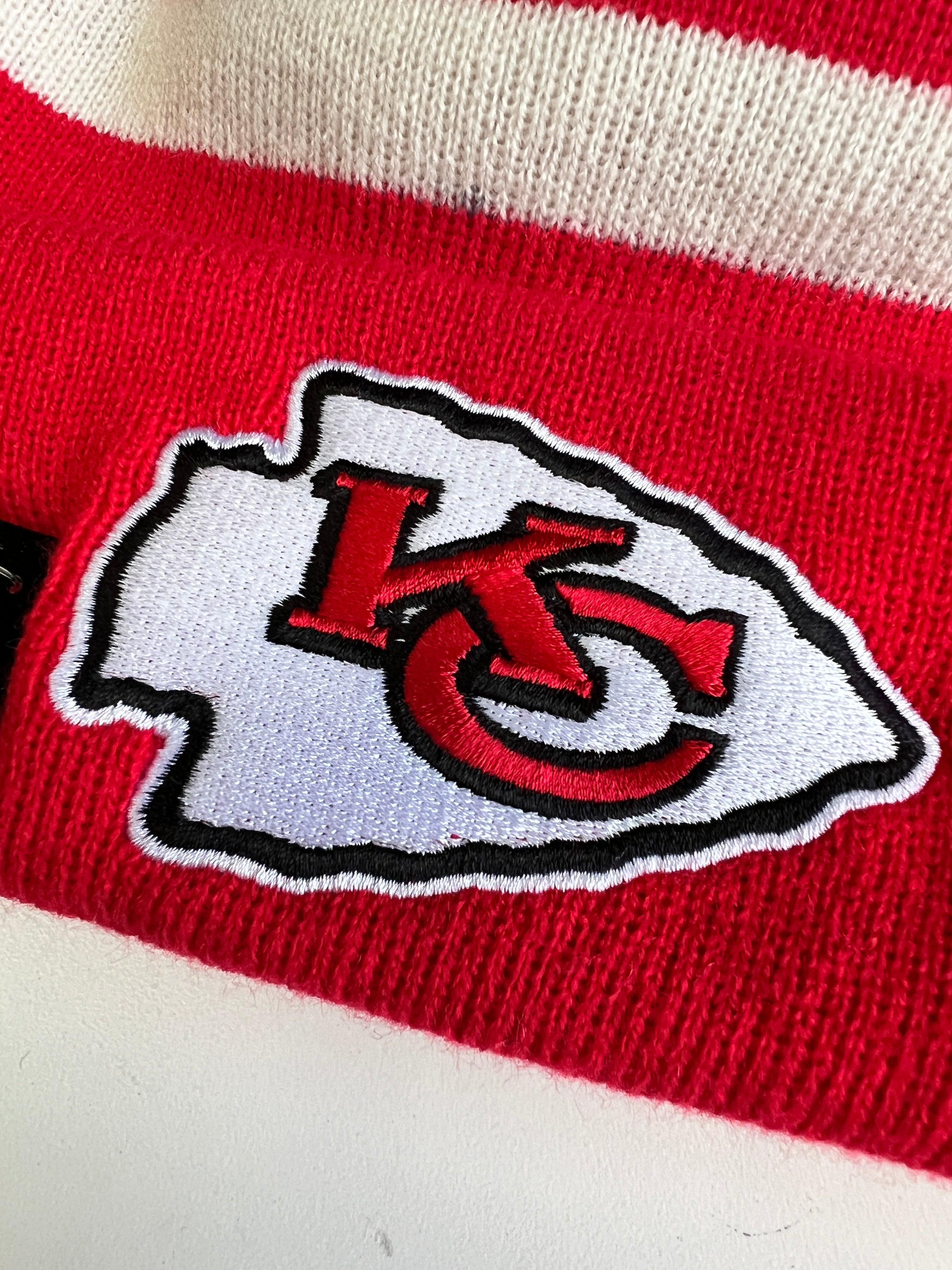 Kansas City Chiefs New Era NFL Ivory Stripe Knit Beanie - Red