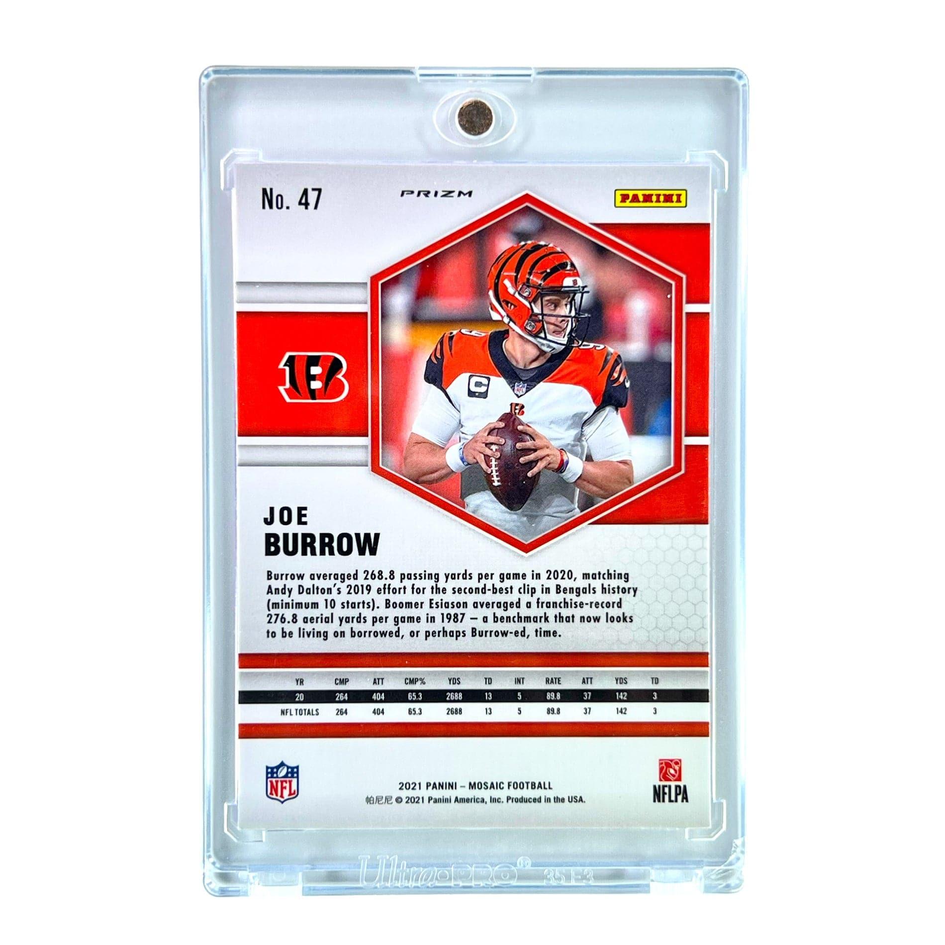 Joe Burrow Cincinnati Bengals Panini NFL 21 Mosaic Pink Parallel Card