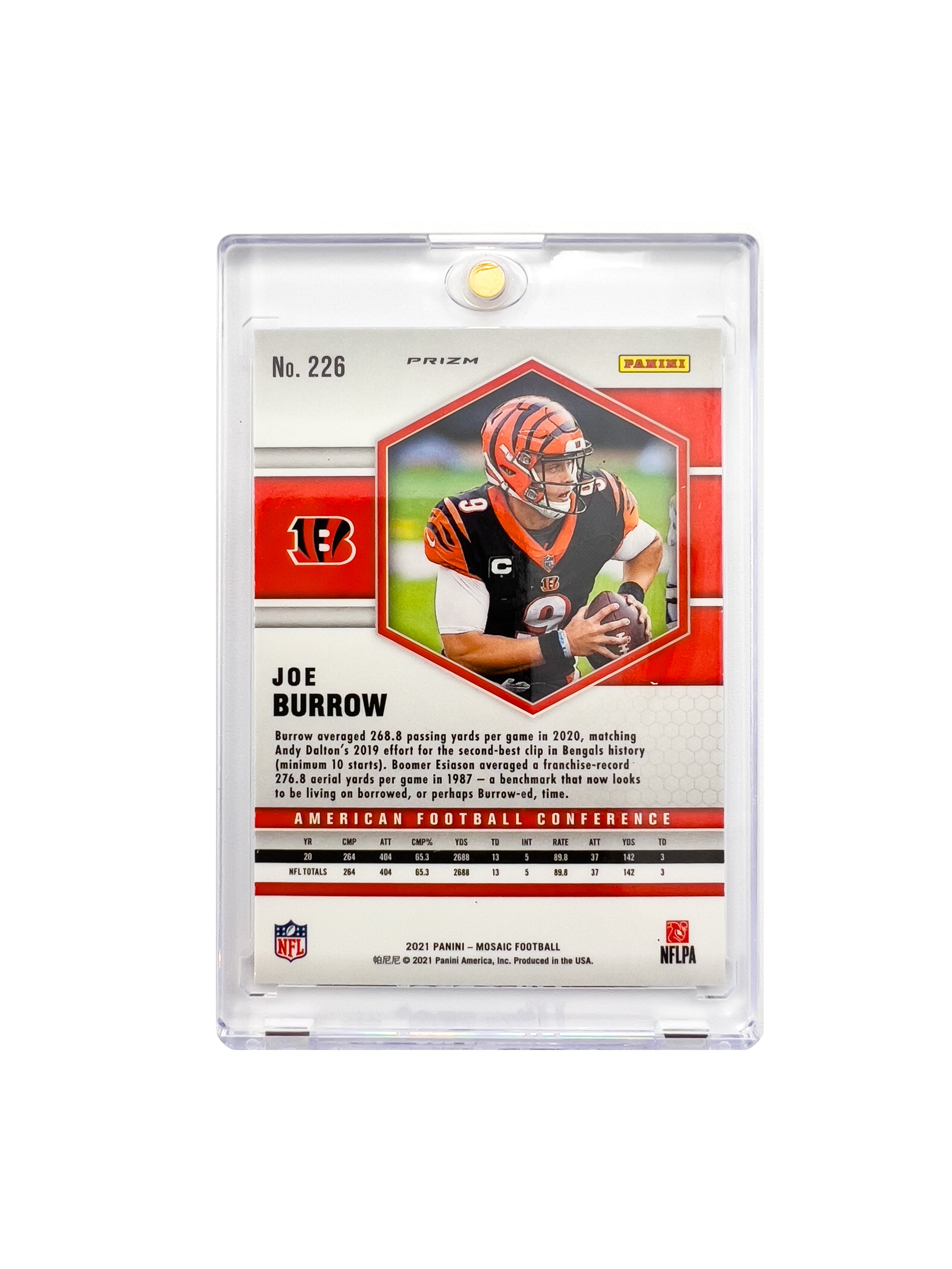 Joe Burrow Cincinnati Bengals Panini NFL Mosaic 21 Silver Card