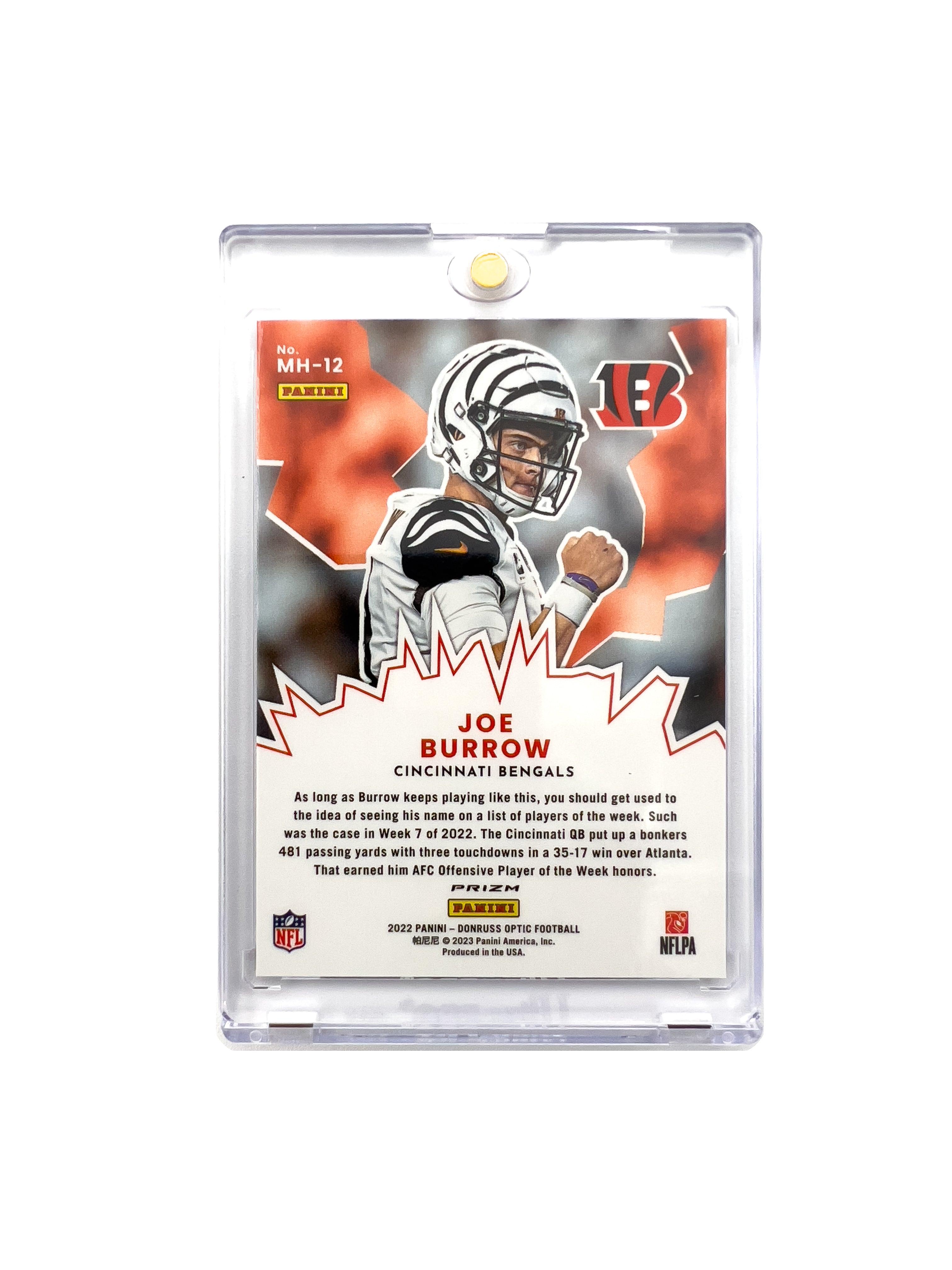 Joe Burrow Cincinnati Bengals Panini NFL Optic 22 My House Holo Card