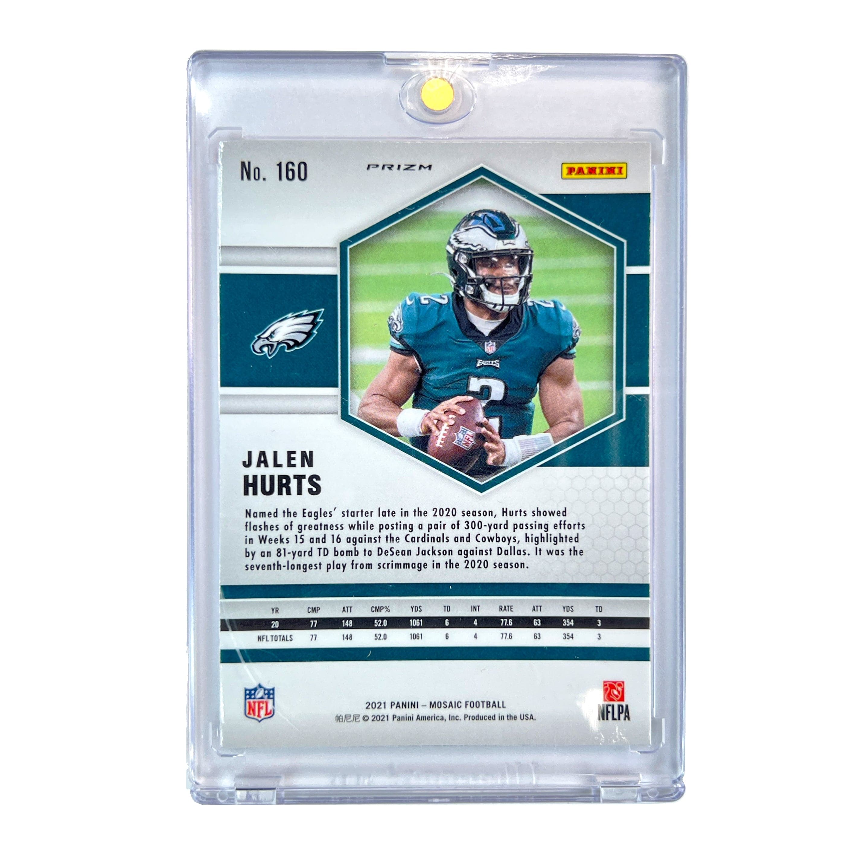 Jalen Hurts Philadelphia Eagles Panini NFL 21 Mosaic Silver Card