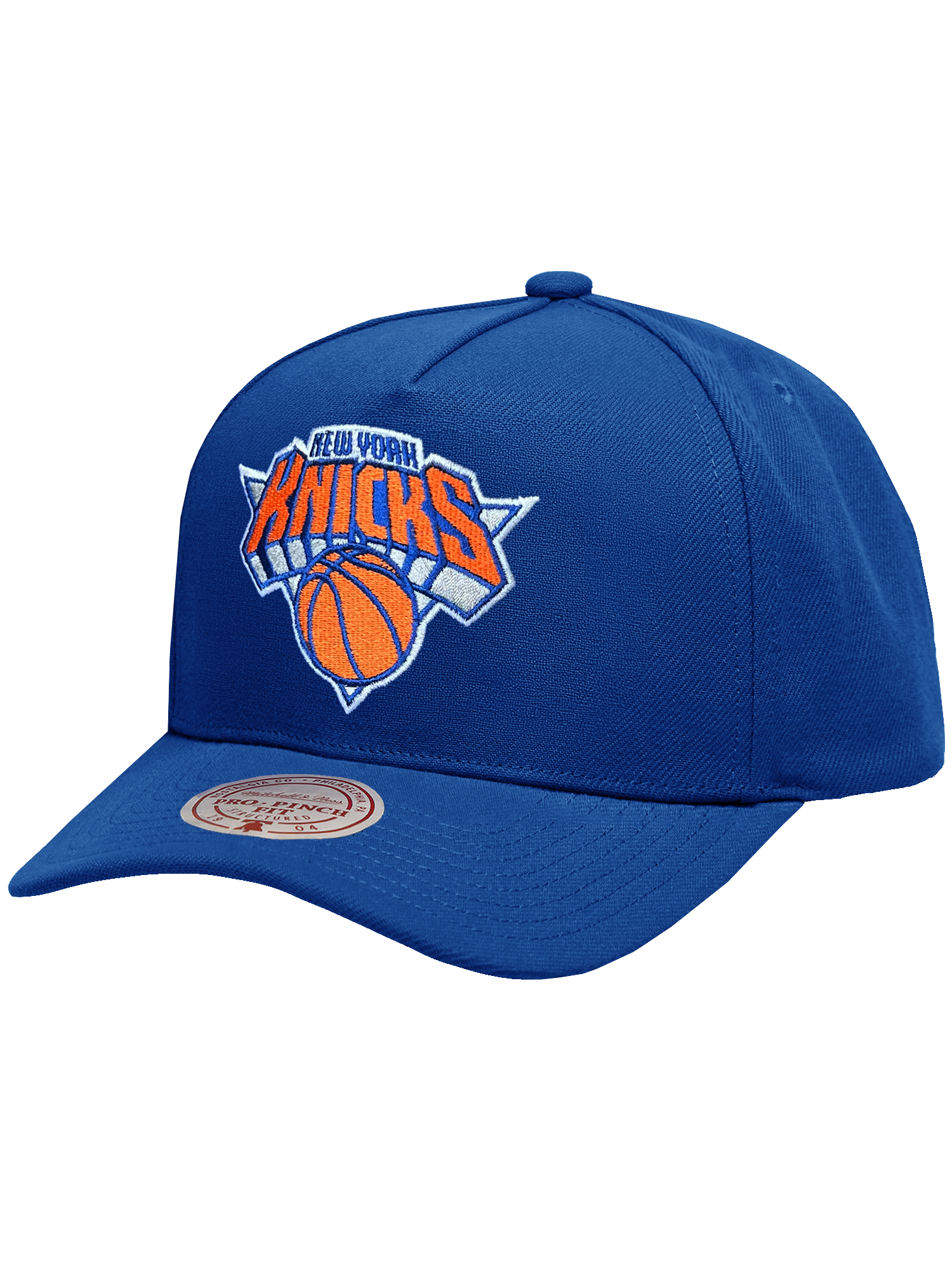 New York Knicks Mitchell & Ness NBA HWC Pro Pinch Snapback Hat - Blue