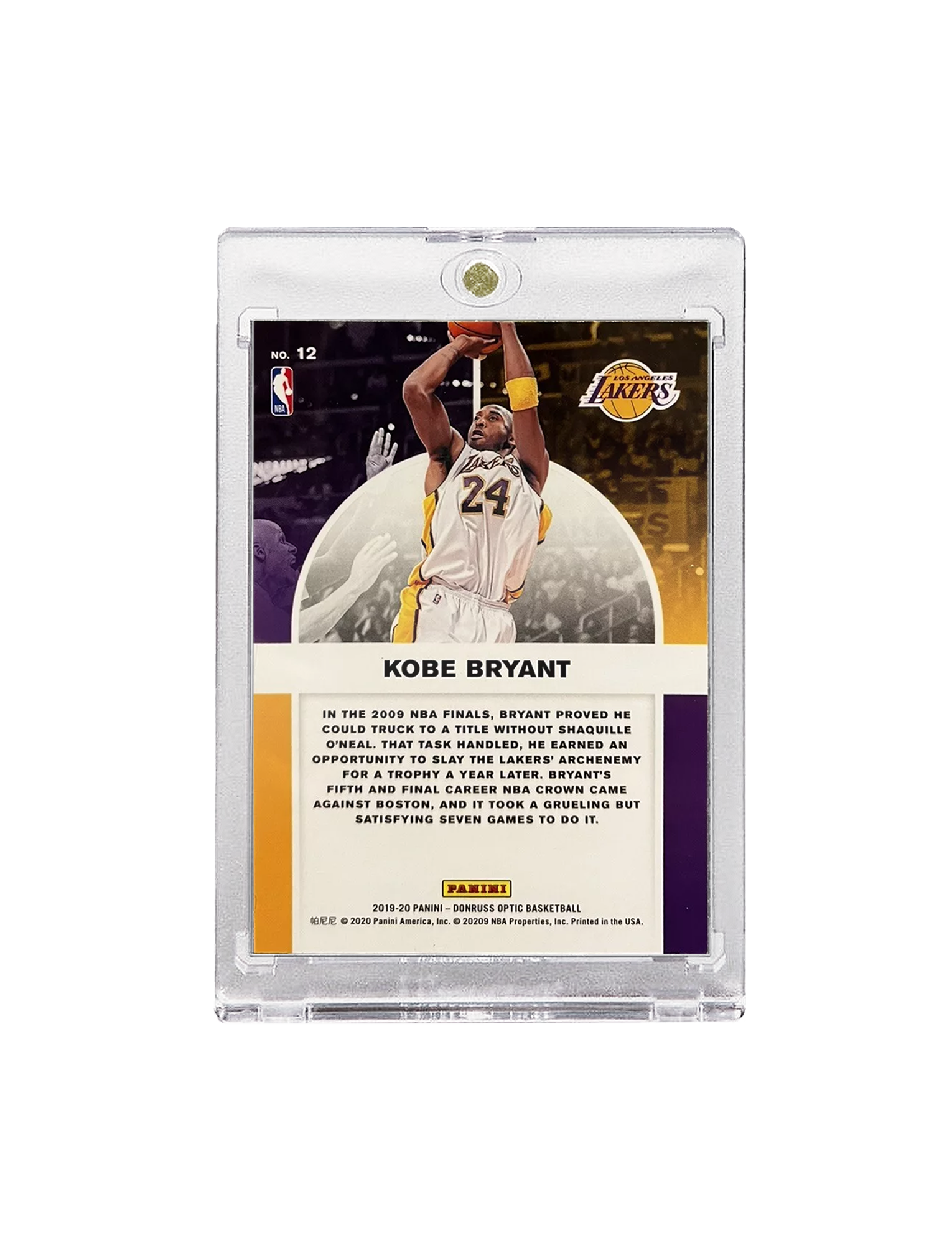 Kobe Bryant Los Angeles Lakers Panini NBA Optic Winner Stays #12 Card