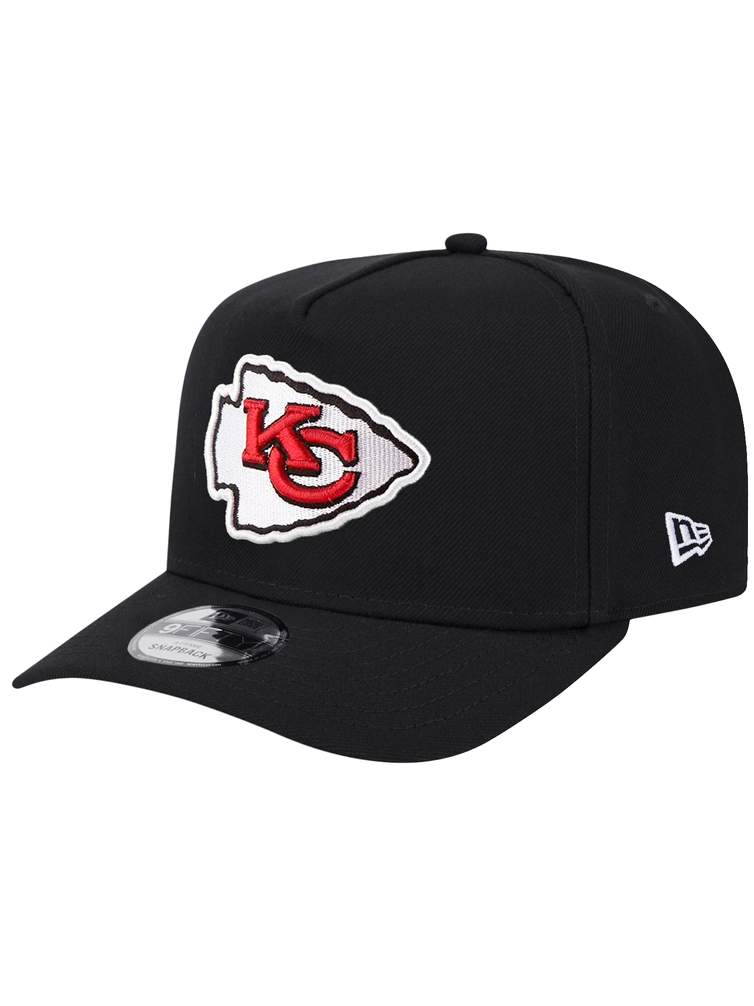 Kansas City Chiefs New Era NFL Team 9FIFTY A-Frame Pre-Curved Snapback Hat - Black