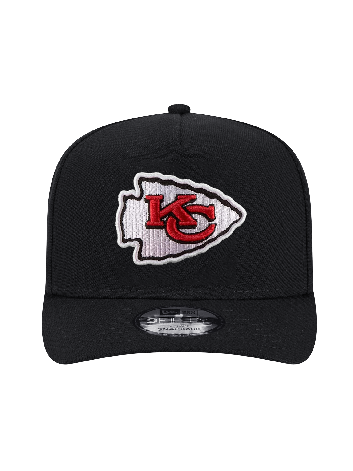 Kansas City Chiefs New Era NFL Team 9FIFTY A-Frame Pre-Curved Snapback Hat - Black