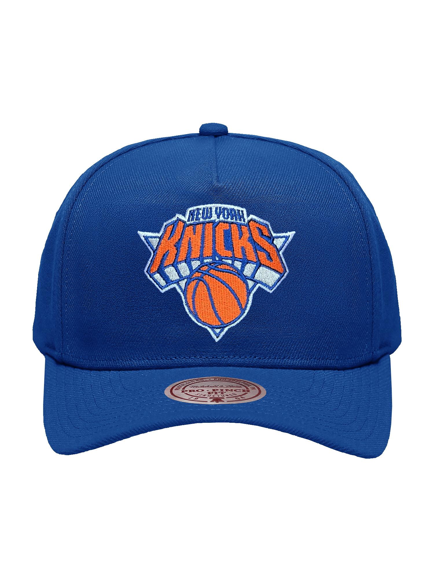 New York Knicks Mitchell & Ness NBA HWC Pro Pinch Snapback Hat - Blue